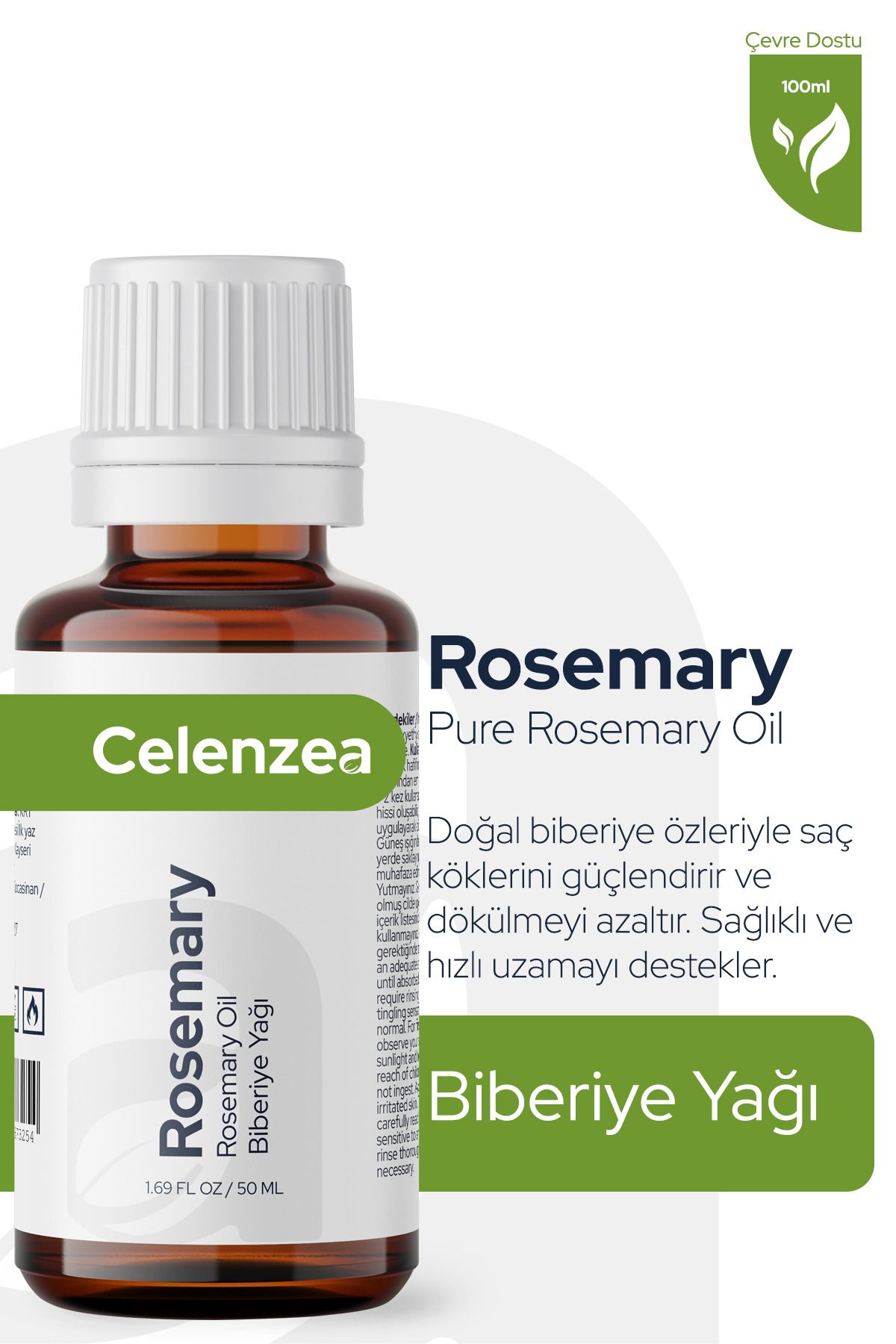 Celenzea Saf Biberiye Yağı, Oluşumu Ve Gürleştirme Etkili Doğal Biberiye Yağı, Saç Yağı 50 ml