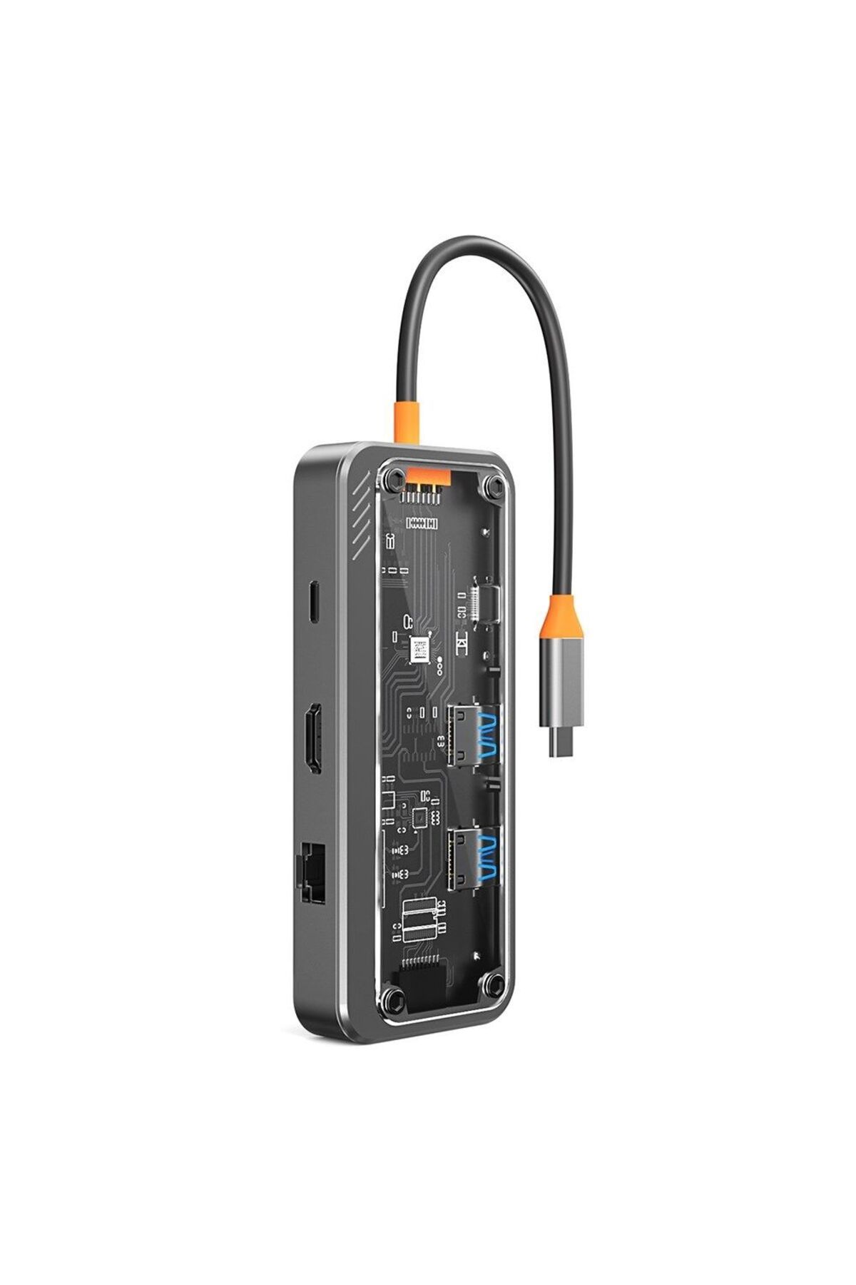 Techmaster Type-C to 2X Pd HDMI Rj-45 Ethernet Sd Tf Card 2 X Usb 3.0 Hub Çevirici SW8V