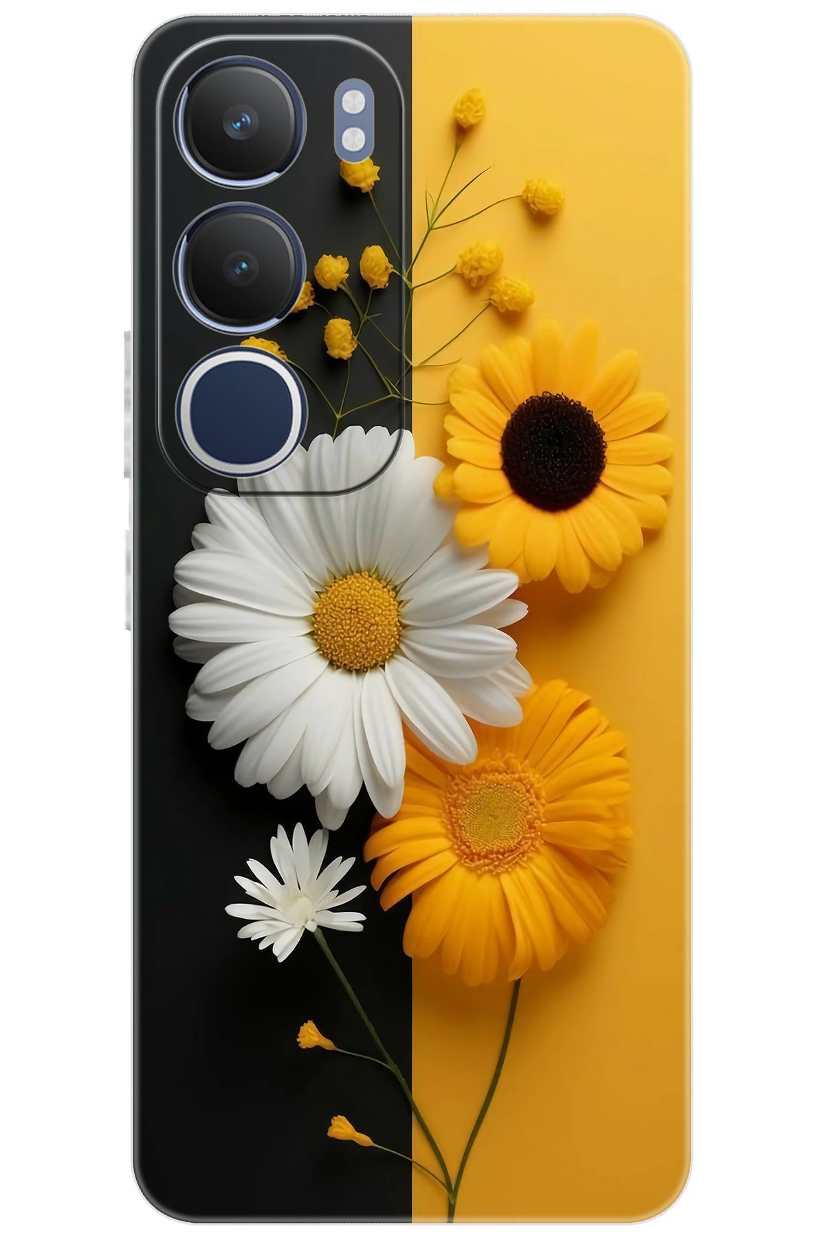 Ceppare Vivo Y19S (V2419) Uyumlu Kılıf Desen Baskılı Silikon Papatya Serisi STK:737 CP-KWdWb9H