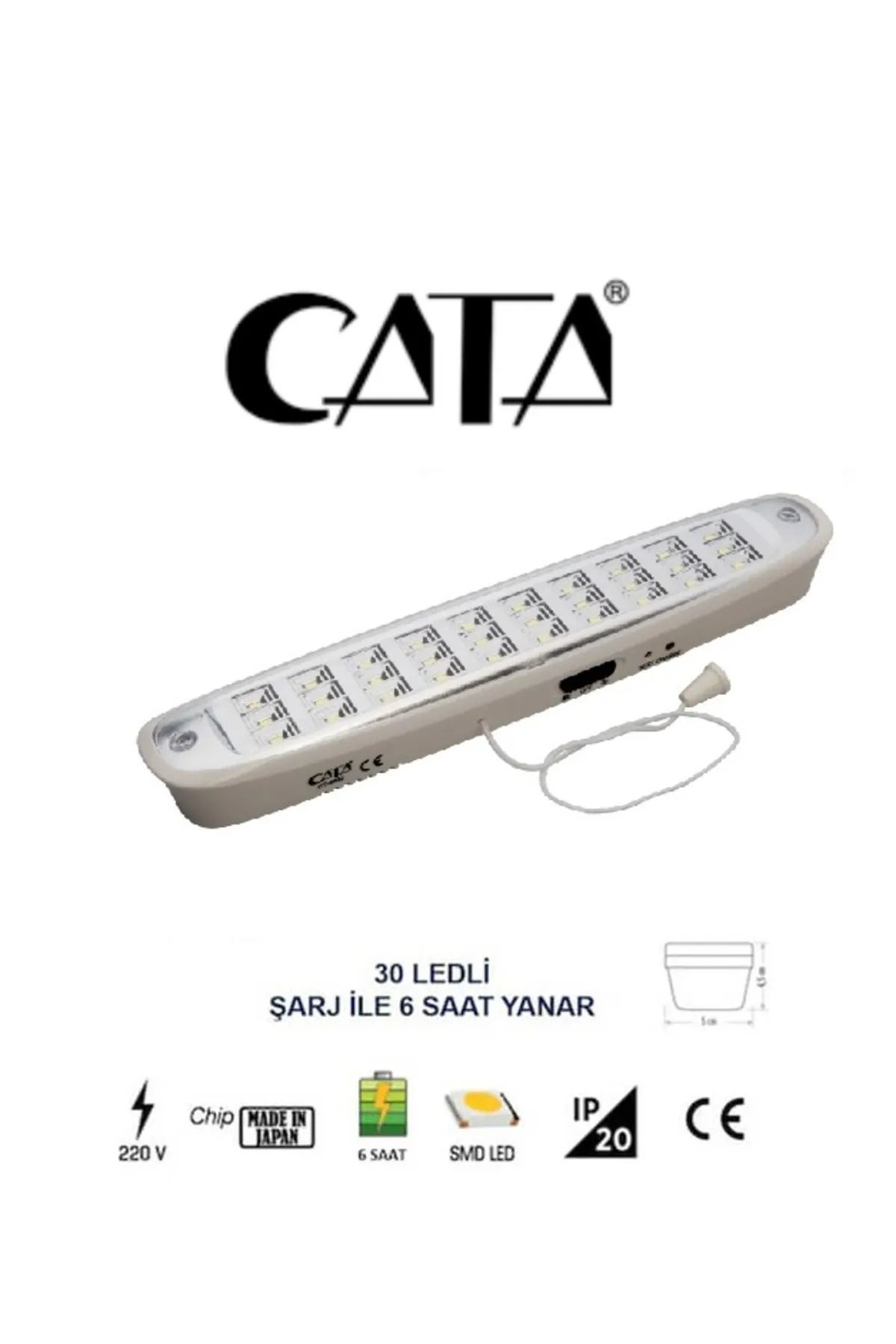 Cata CT-9932 30 LED'Lİ ŞARJLI IŞILDAK (PARLA)