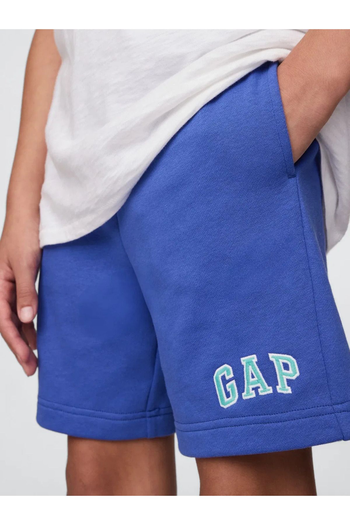 GAP Erkek Çocuk Gap Logo Pull-On Relaxed Havlu Kumaş Şort Mavi