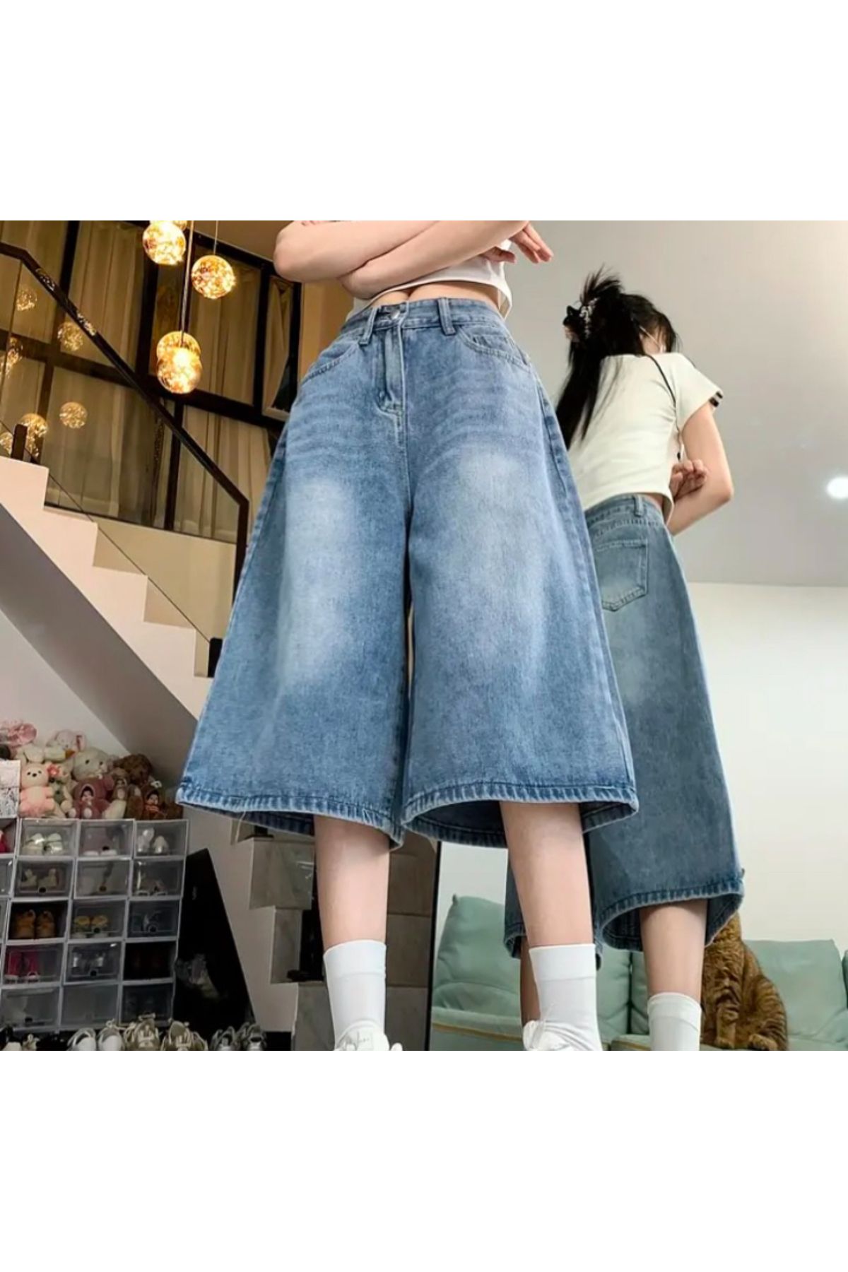 DEEFWEAR Y2K BAGGY  JEAN ŞORT BERMUDA
