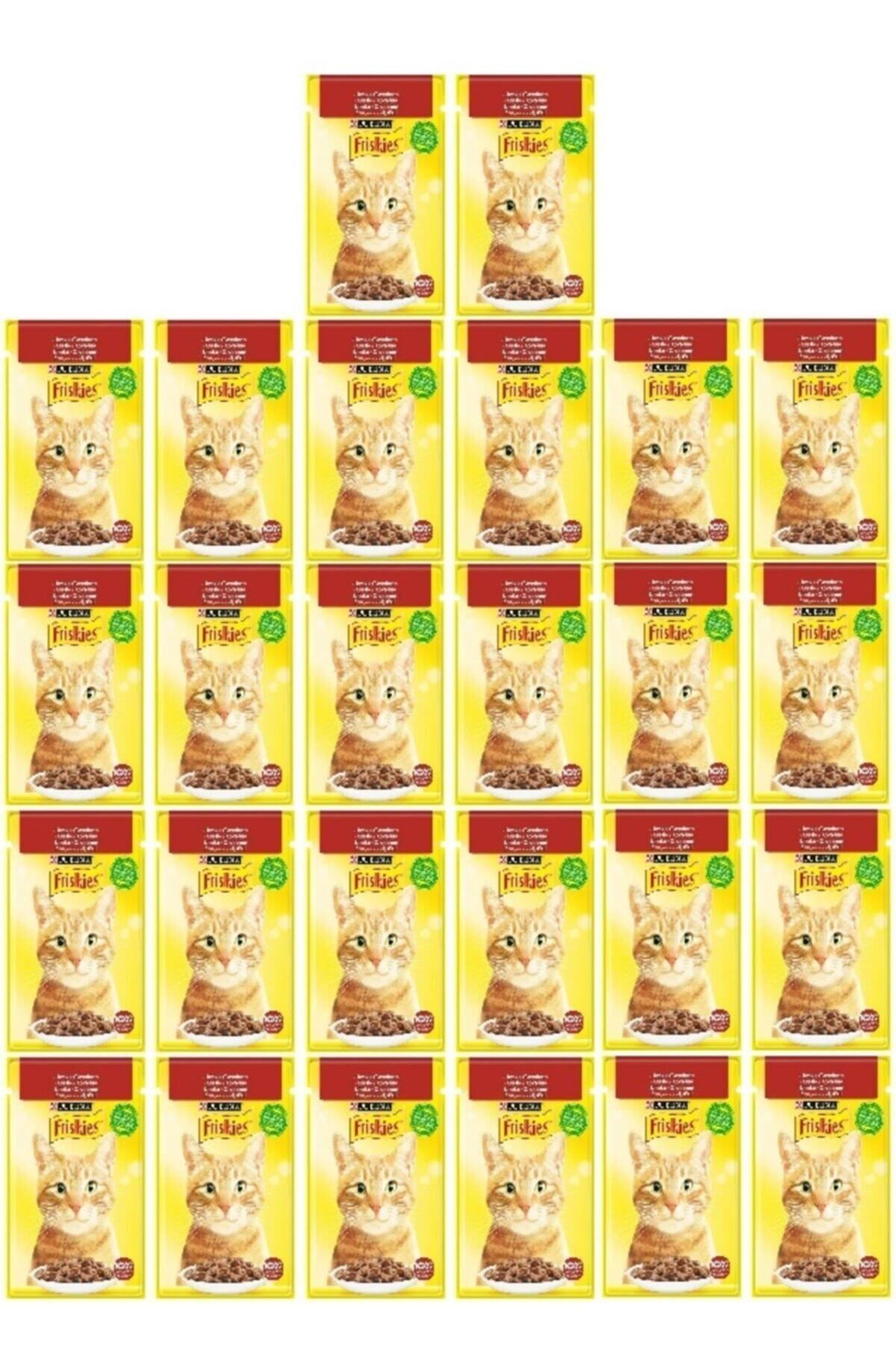 Friskies Purina Friskies Sığır Etli Soslu Pouch Yetişkin Kedi Yaş Maması 26 X 85 G