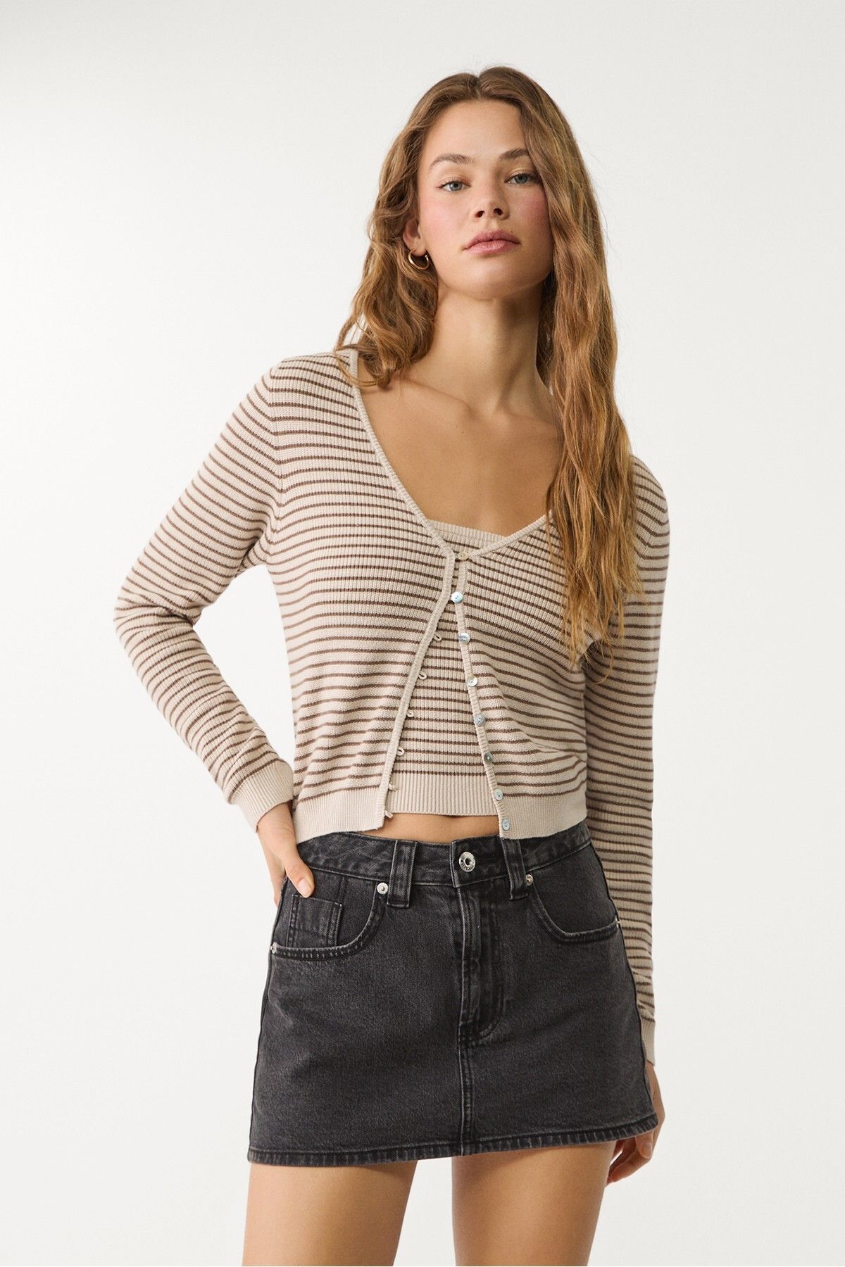 Stradivarius Denim şort etek