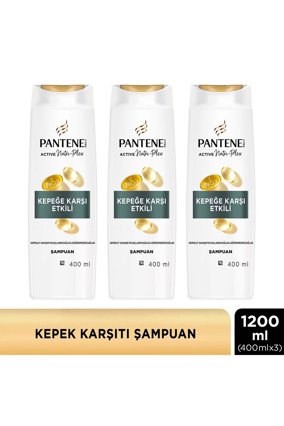 Pantene Kepeğe Karşı Etkili Şampuan 3in 1 400ml x3 Adet