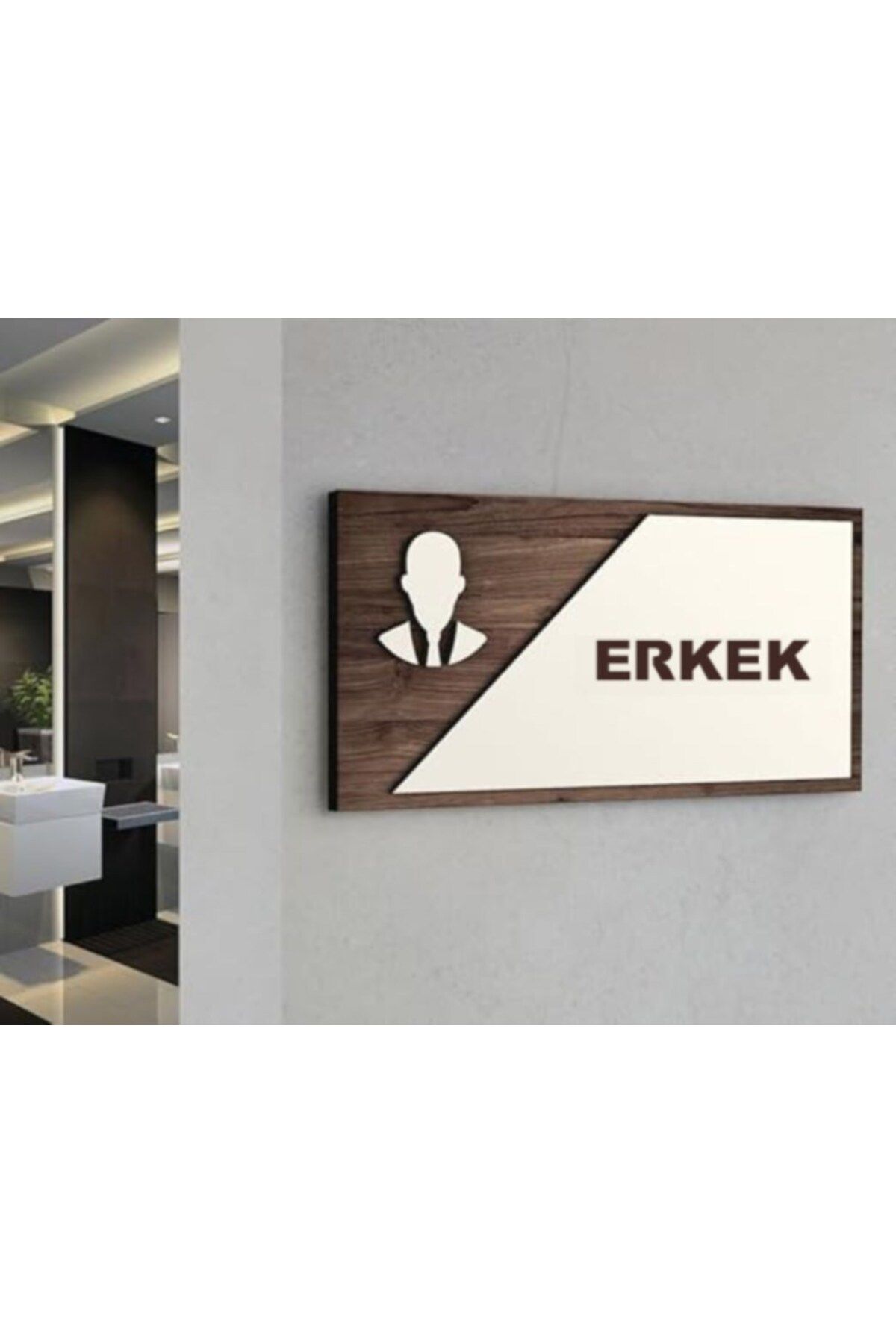 Mars Wc Tuvalet Tabelası Erkek 22x12 Cm Kapı Yönlendırme Levhası Büyük Boy