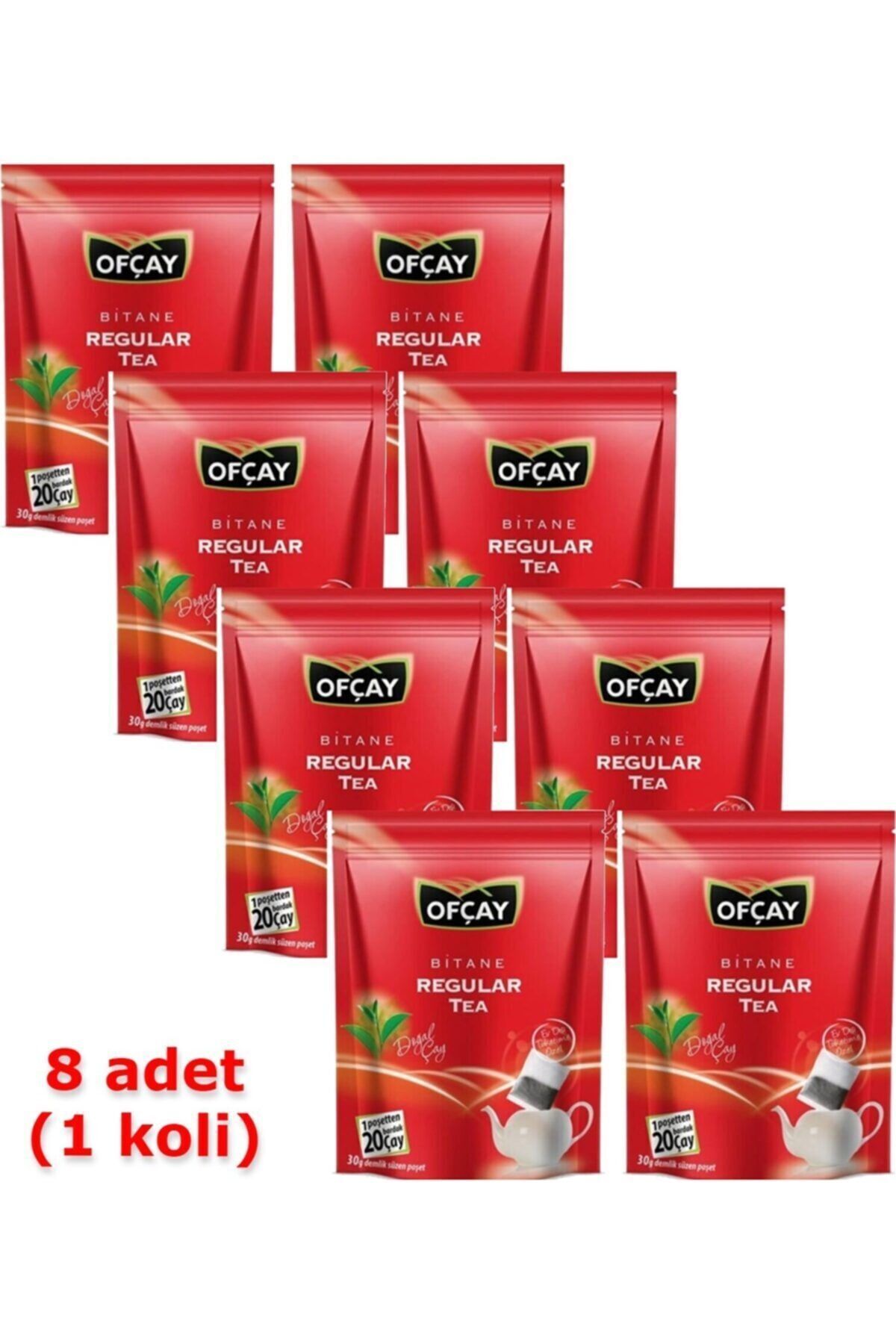 Ofçay Regular Zipper Tea Eko Demlik Poşet Çay 30 Gr 30 Ad - 8 Paketlik Koli