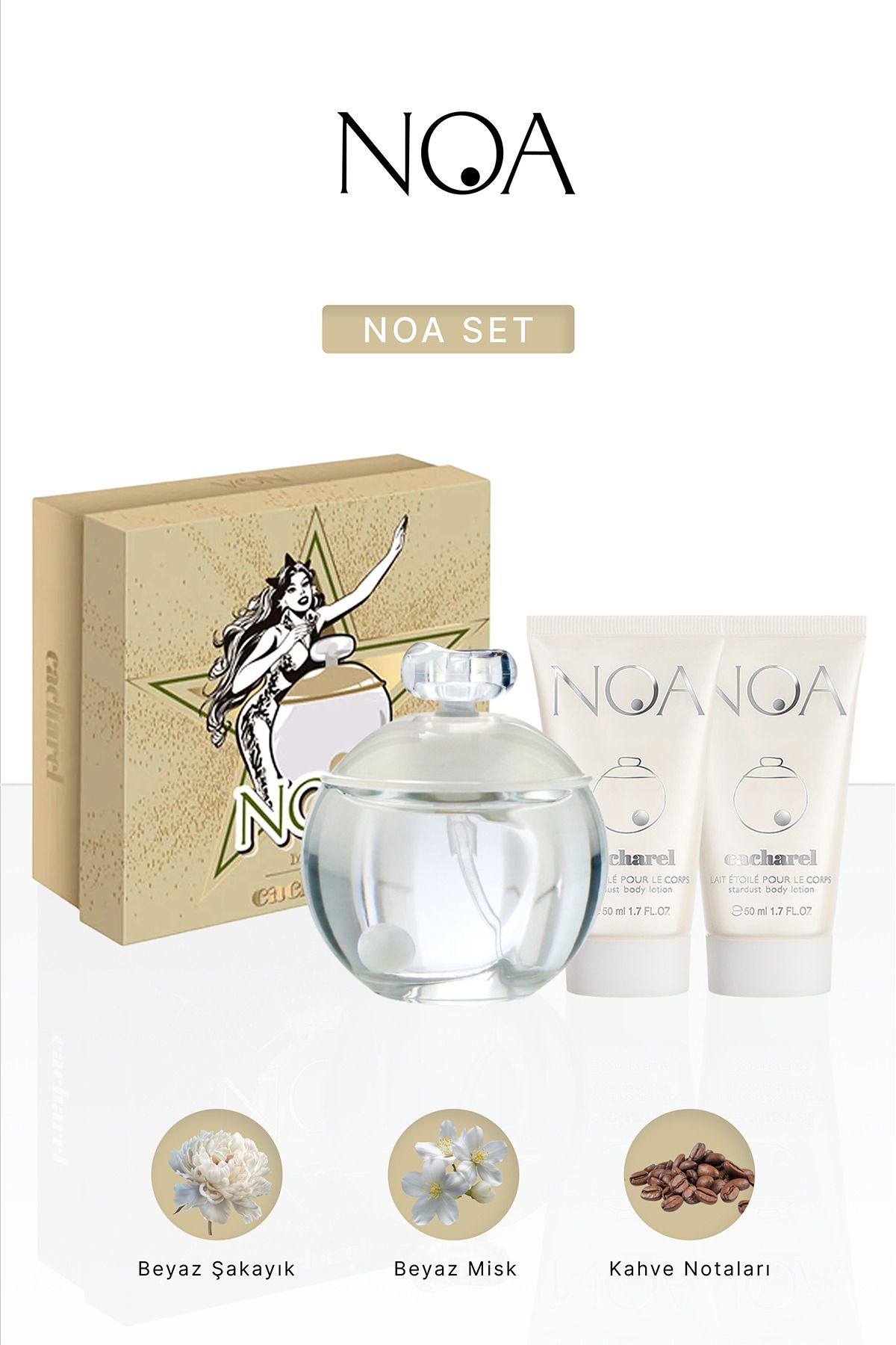 Cacharel Noa Edt 100 ml 2 X 50 ml Vücut Losyonu Kadın Parfüm Seti 3614274085778