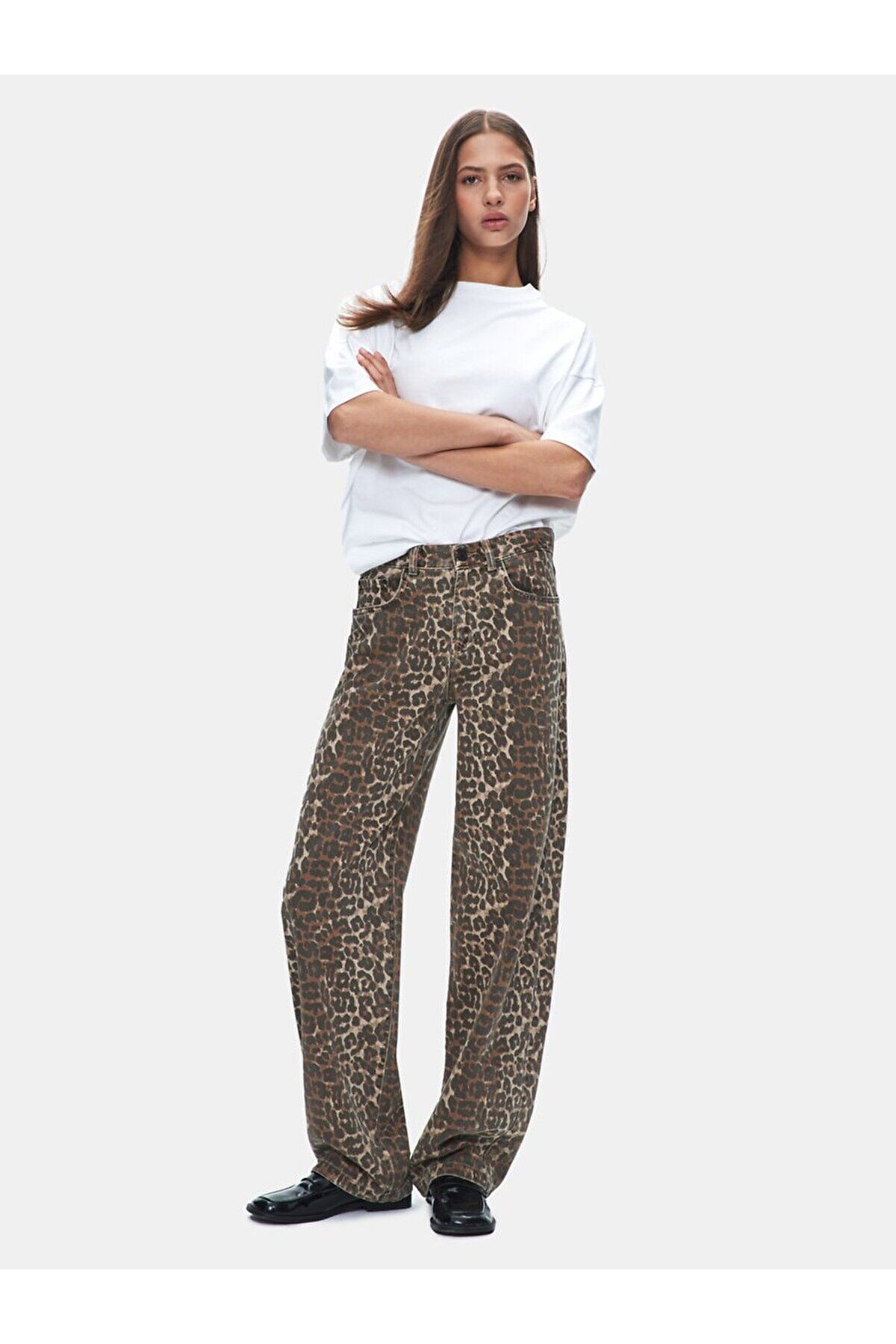 Ltb Larrıe Leopar Baggy Jean Pantolon