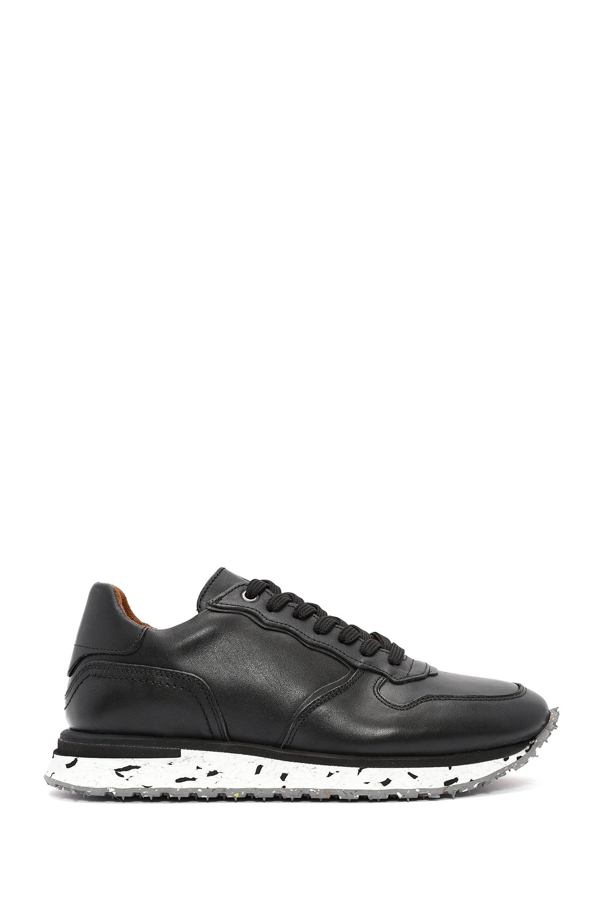 Derimod Erkek Siyah Bağcıklı Deri Casual Sneaker 24WFD707418