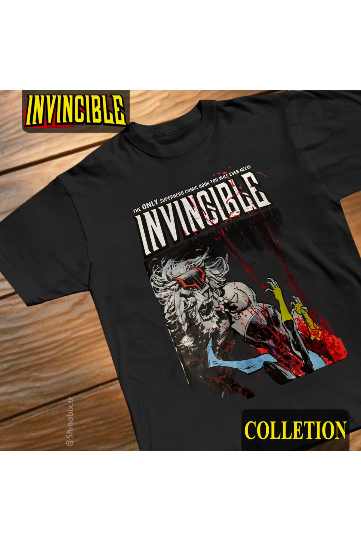 SHINOBIX Invincible Comic Battle Beast Smash Oversize T-Shirt