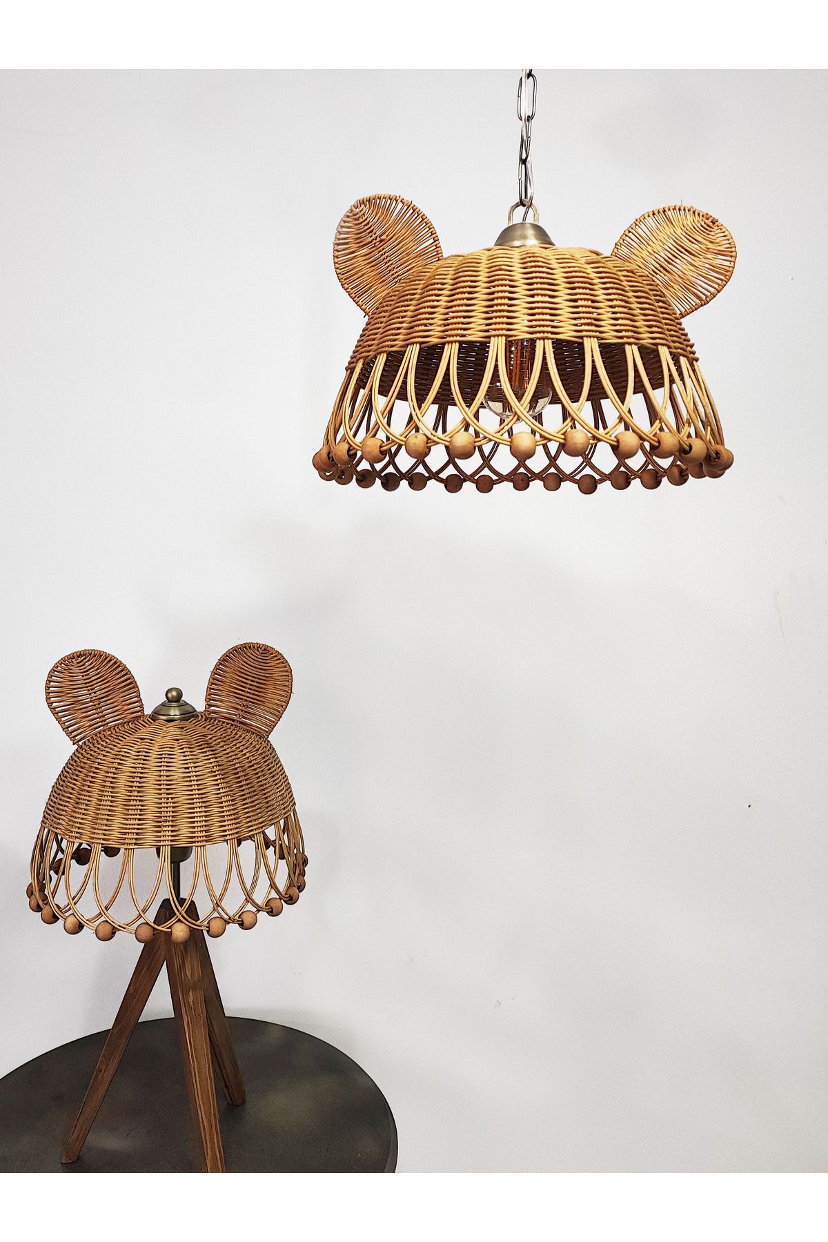 Turkish Belkıs Rattan Rattan Bambu Hasır Makrome Sarkıt Avize Abajur