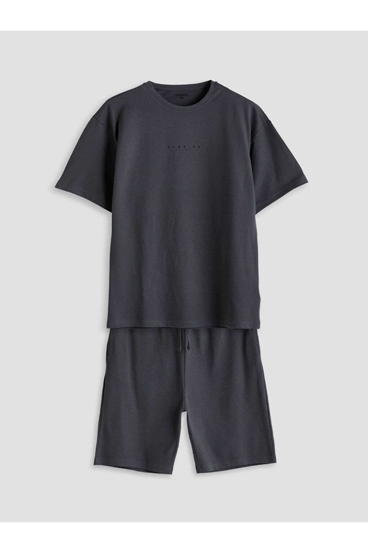 LC Waikiki Antrasit Standart Kalıp Erkek Şortlu Pijama Takımı