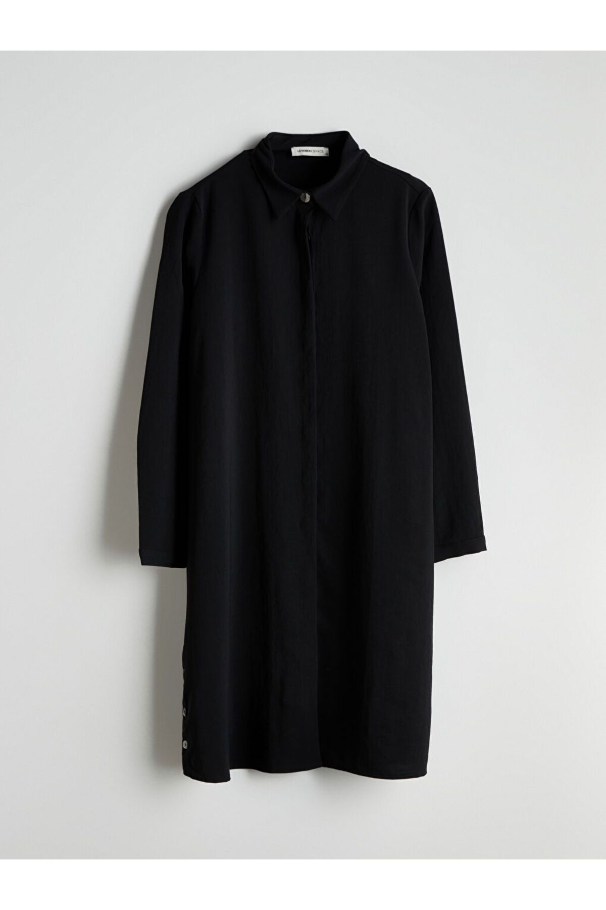 LC Waikiki LCW Grace Siyah Regular Fit Kadın Gömlek Tunik