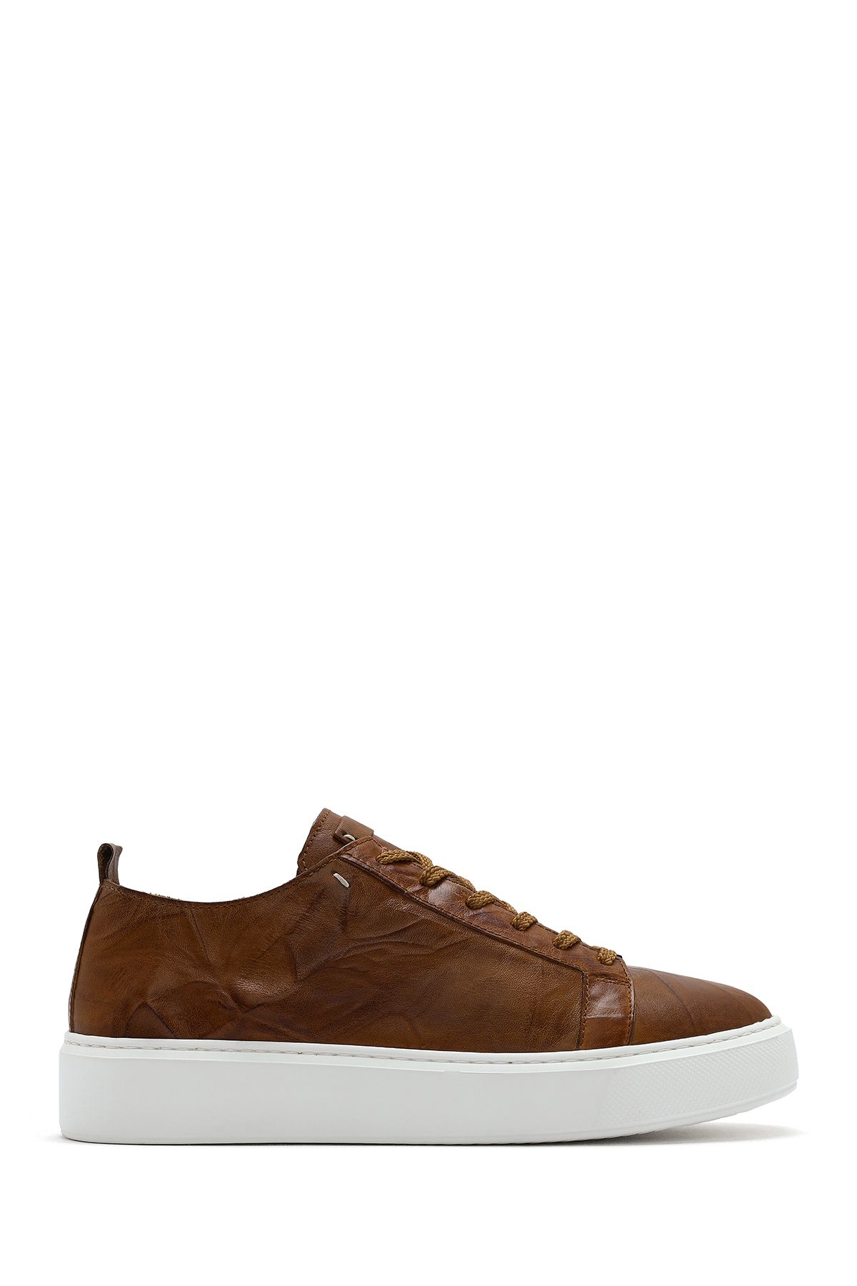 Derimod Erkek Taba Bağcıklı Kalın Tabanlı Deri Sneaker 25SFD688326