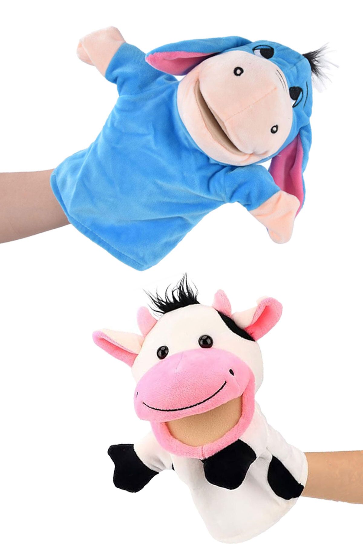 Toyaş Eğitici ve Eğlenceli Peluş Kukla Seti Ağzı Hareket Edebilen Kukla Oyun Seti