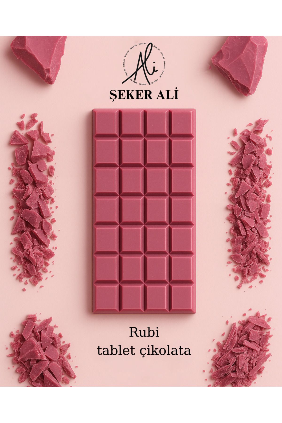 Şeker Ali Ruby Belçika Çikolatası Tablet 100gr