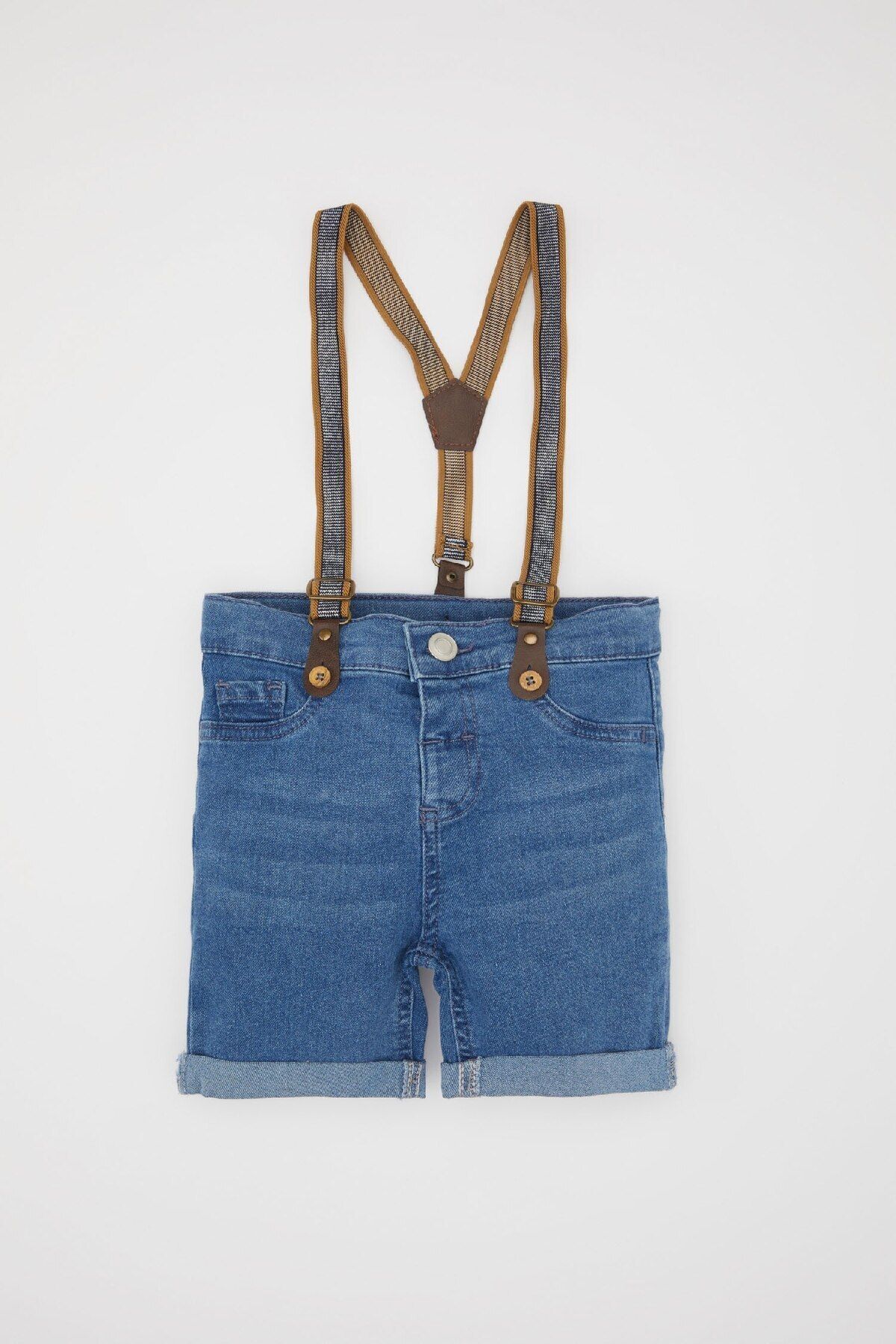Defacto Erkek Bebek 2'li Takım Jean Şort Pantolon Askısı C2289a524sm
