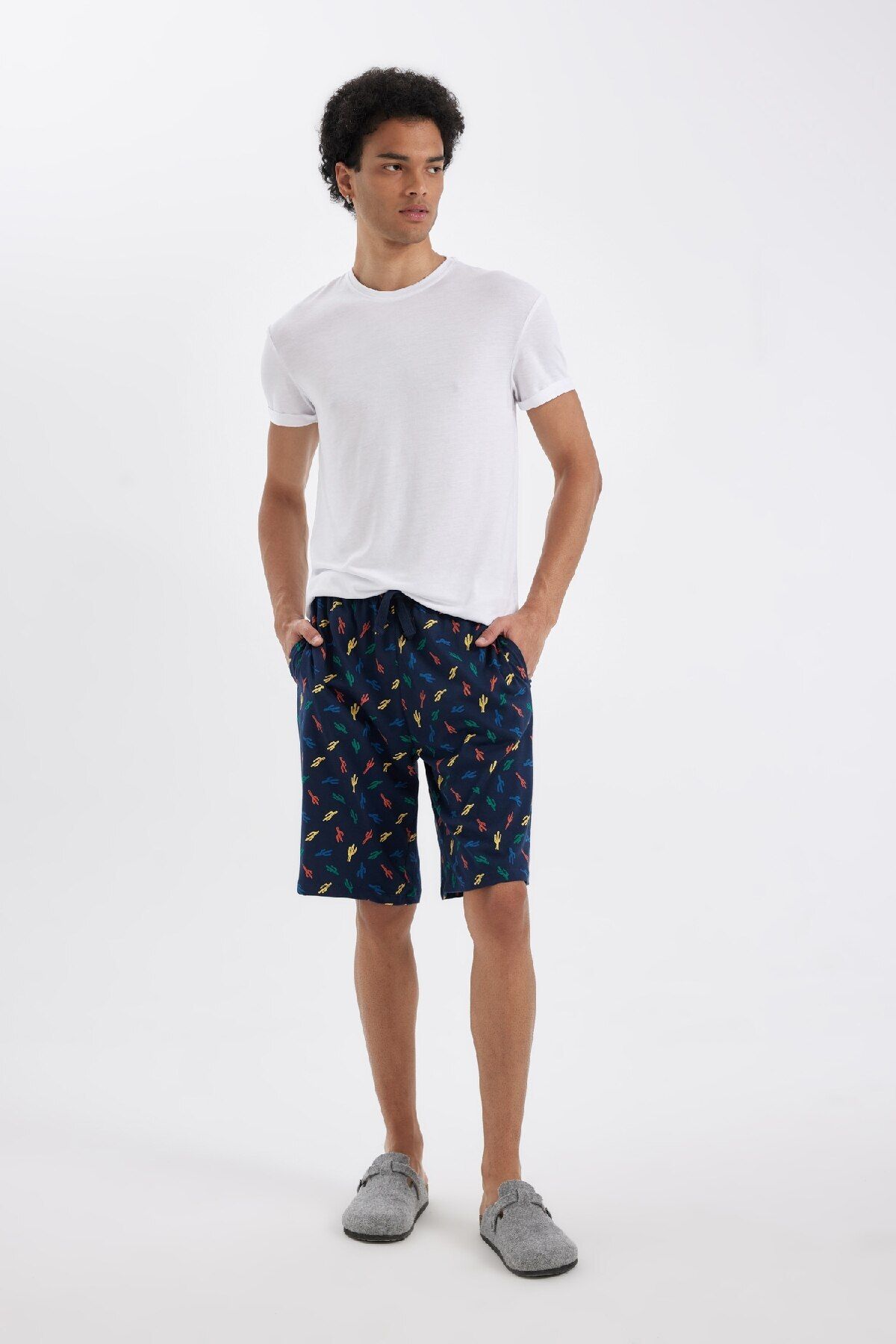 Defacto Regular Fit Cepli Şort Pijama Altı C2889AX24HS