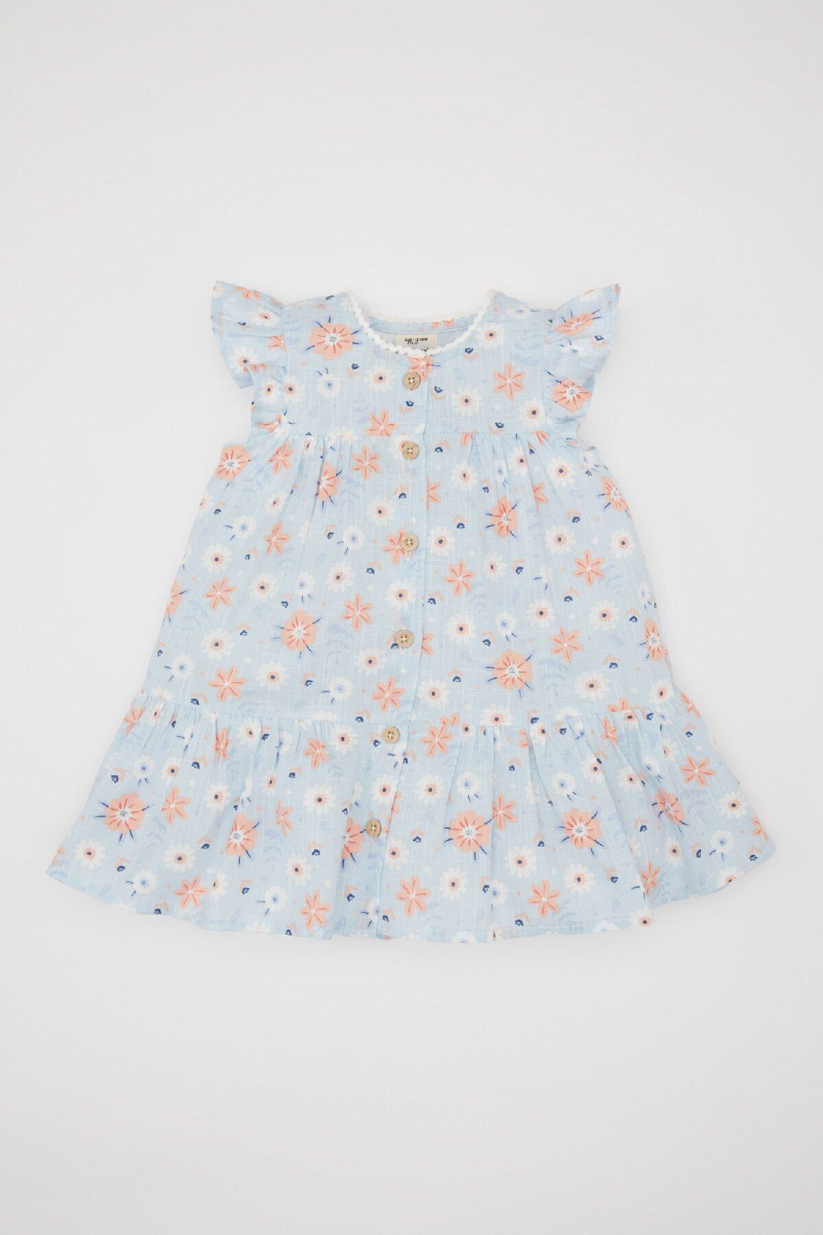 Defacto Kız Bebek Çiçekli Kolsuz Poplin Elbise C2413a524sm