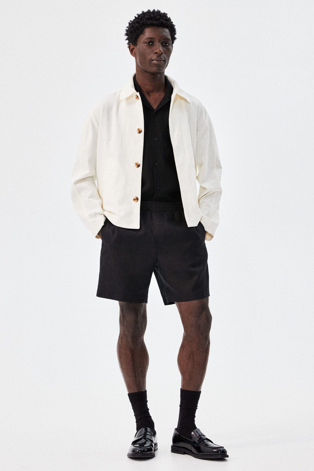 H&M Keten Şort Regular Fit