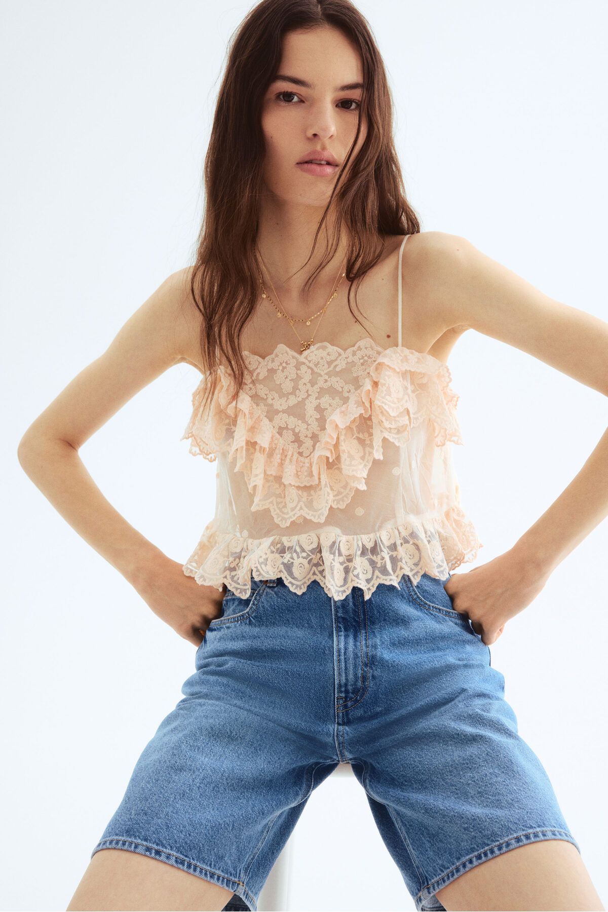 H&M Kot Bermuda Şort