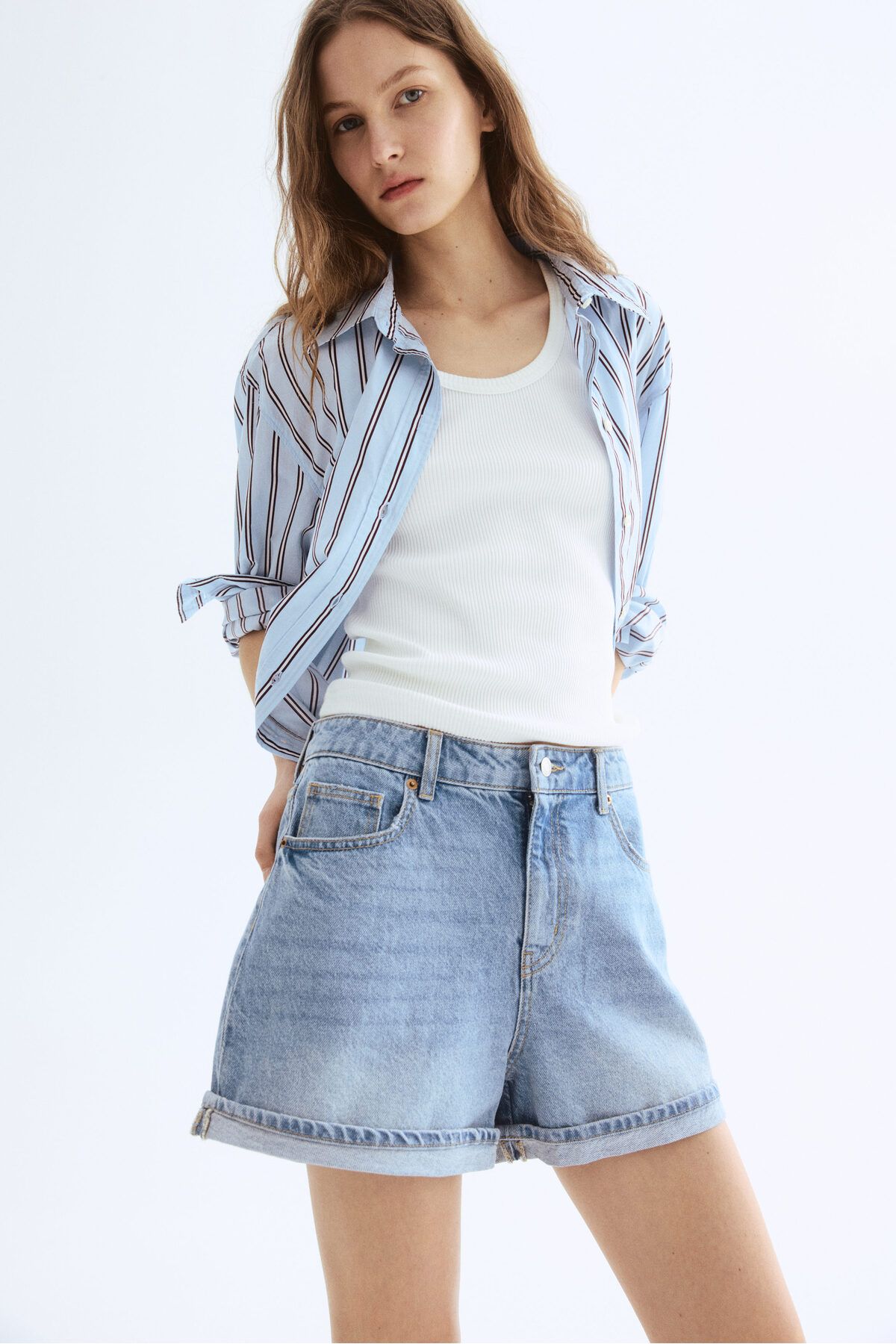 H&M Yüksek Belli Kot Şort
