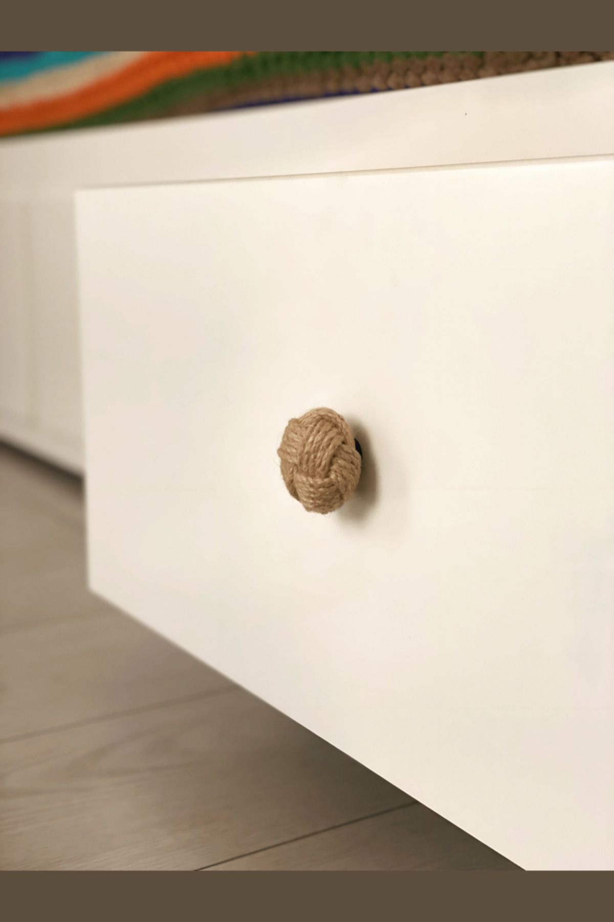 ST Design 3 Adet Hasır Kulp Kapı Dolap Vestiyer Çekmece Kulpu Mantar Kulp Düğme Kulp