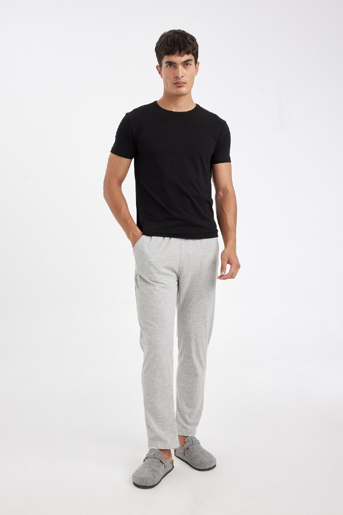 Defacto Regular Fit Beli Bağcıklı Düz Paça Cepli Pijama Altı Z7323az24au