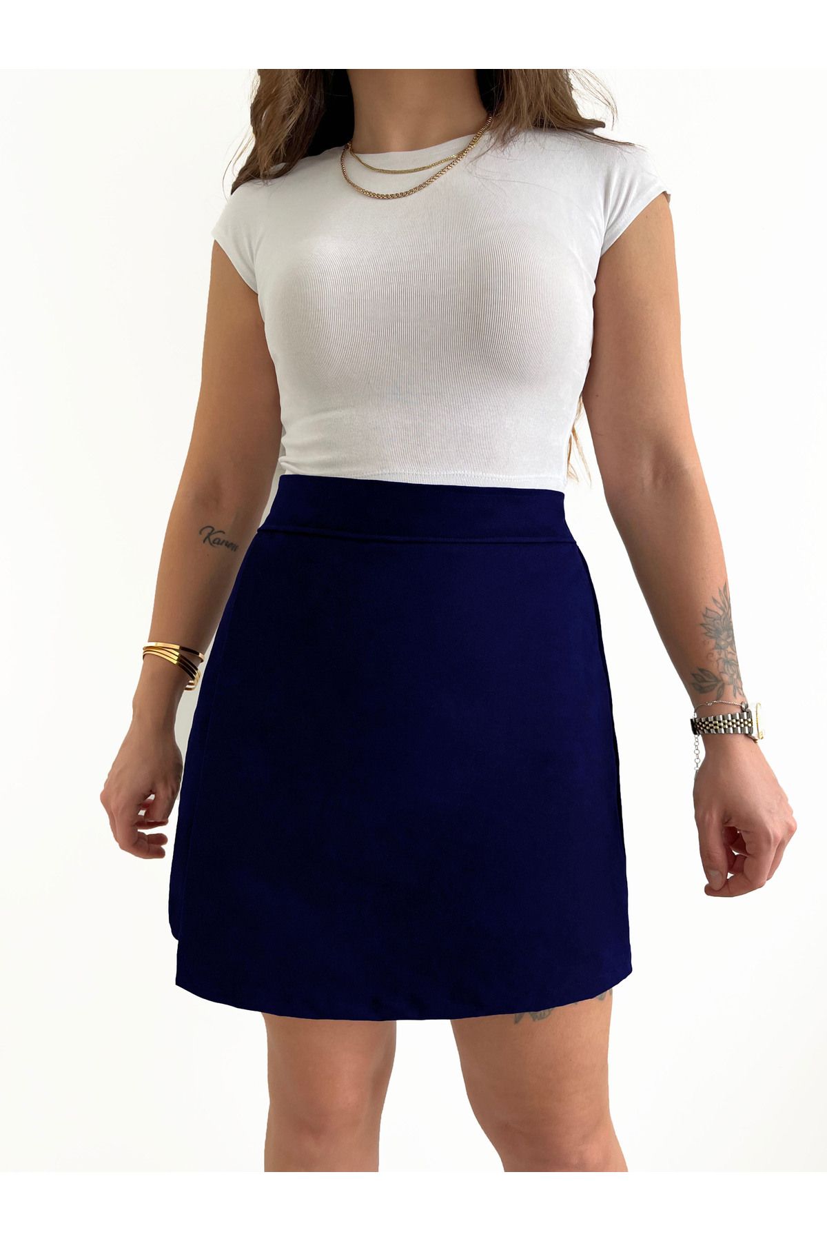 FREYA MODA Gabardin Kadın Şort Etek