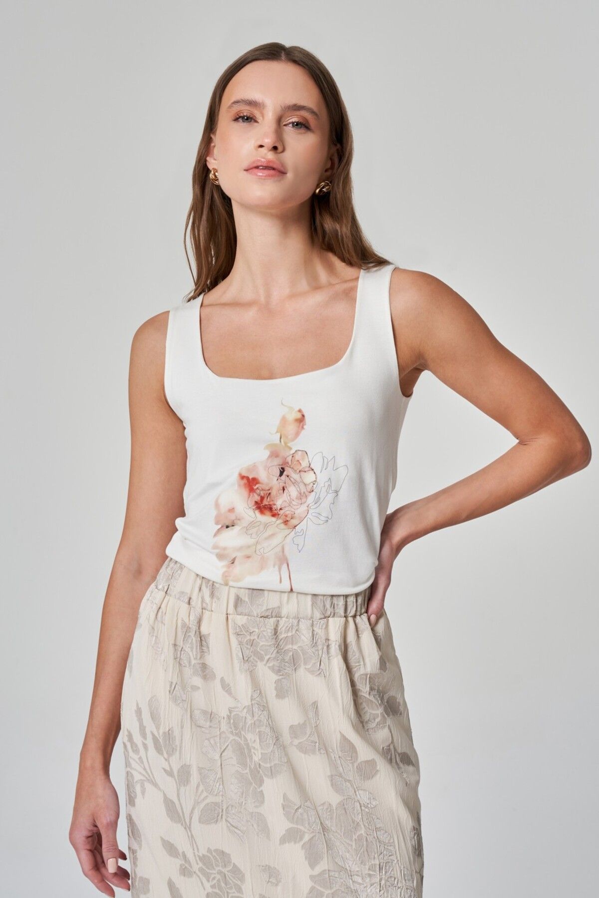 UTOPIAN Baskılı Kolsuz Tshirt