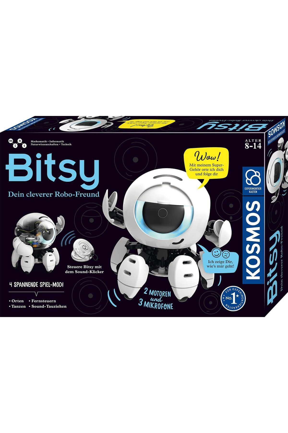 Kosmos 621094 Bitsy Akıllı Robot Arkadaş, Sesle Kontrol Edilen Robot, Çocuklar İçin Deney Seti 8-12 Yaş
