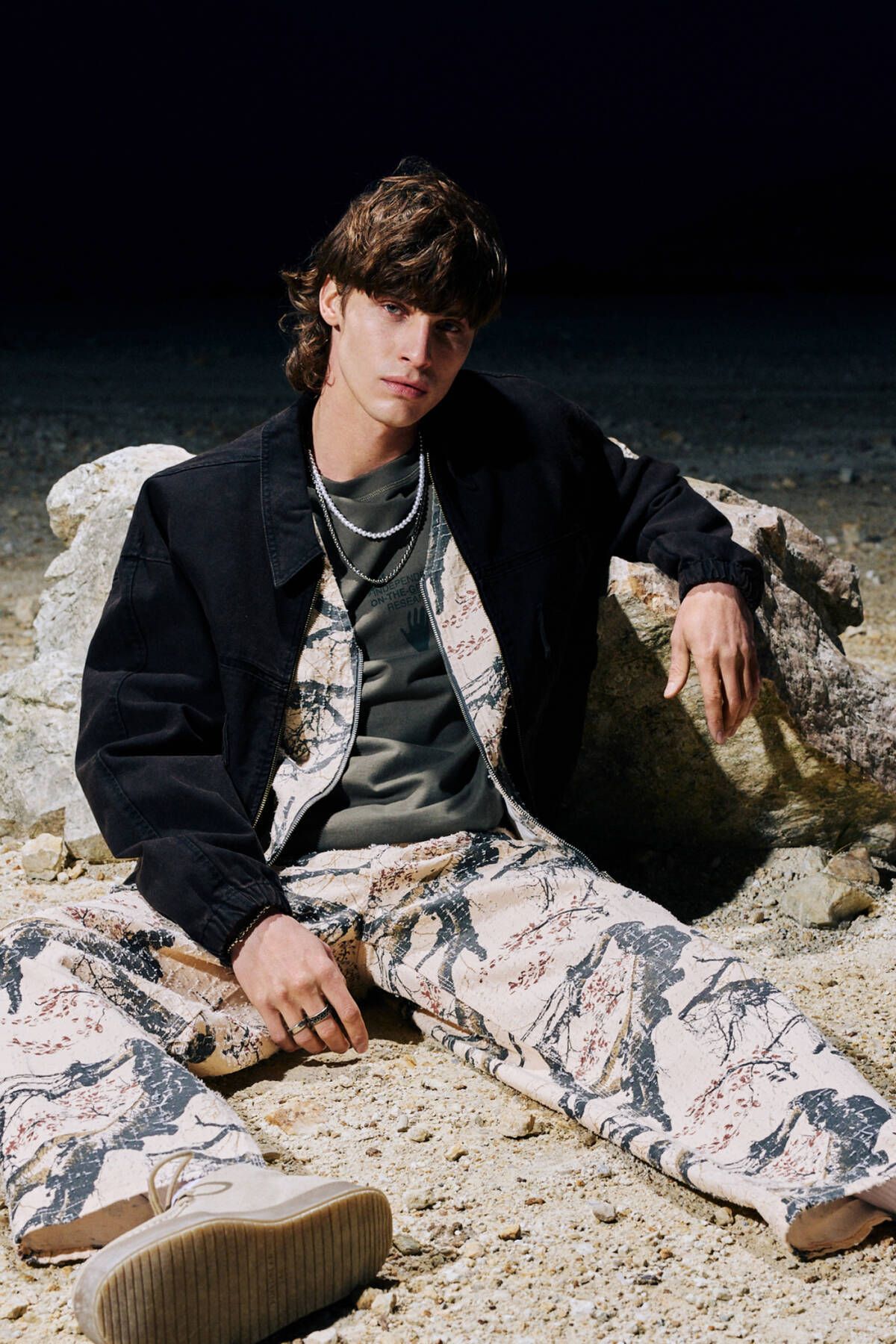 Pull & Bear Dal desenli pantolon