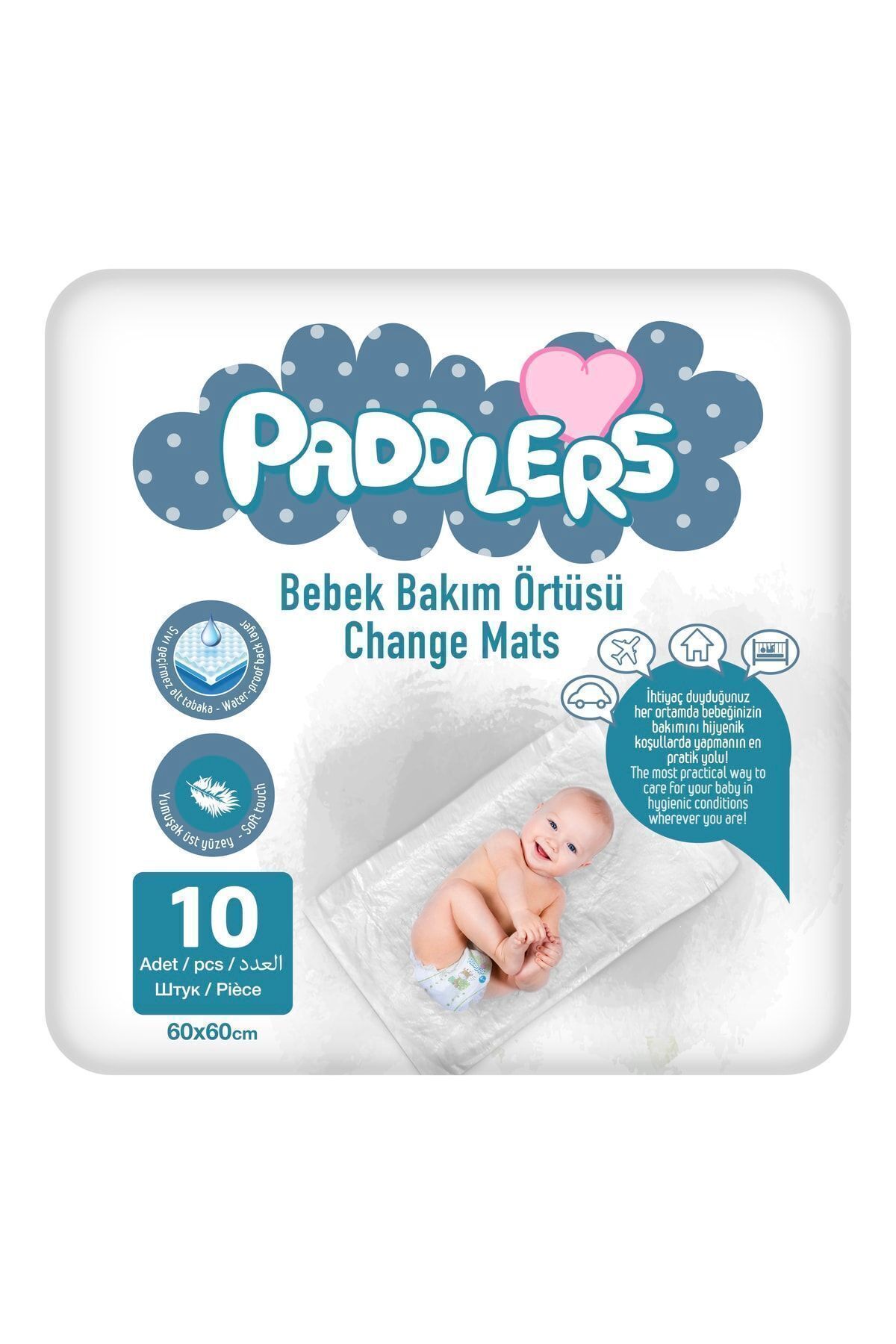 Paddlers Bebek Bakım Örtüsü 10'lu 60x60
