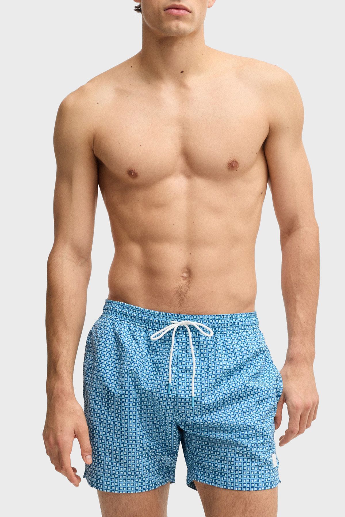 BOSS Monogram Logo Baskılı Regular Fit Mayo Short Erkek MAYO SHORT 50518968 455