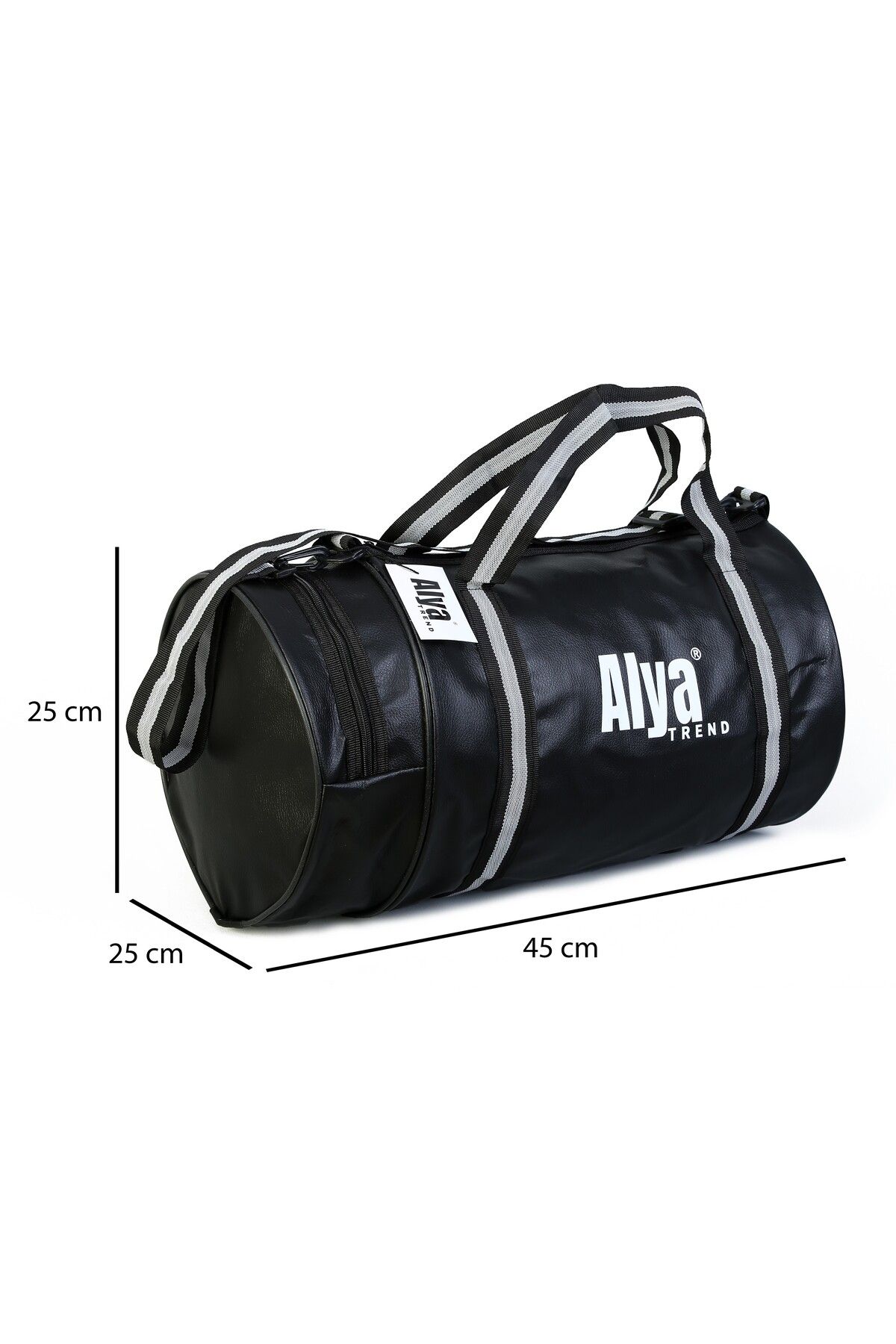 Alya trend Unisex Geniş Hacimli Su Geçirmez Suni Deri Uzun Askılı  Gym Fitness Önü Cepsiz Silindir Spor Çantası
