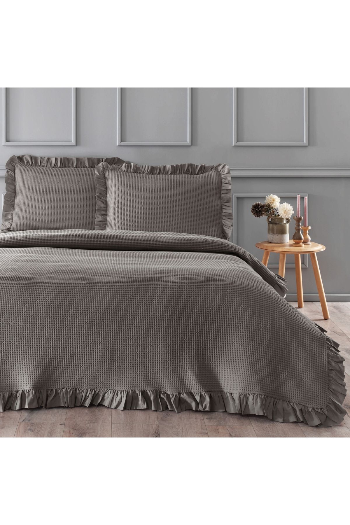 Linens Bsp Çift Kişilik Yatak Örtüsü Seti Vizon