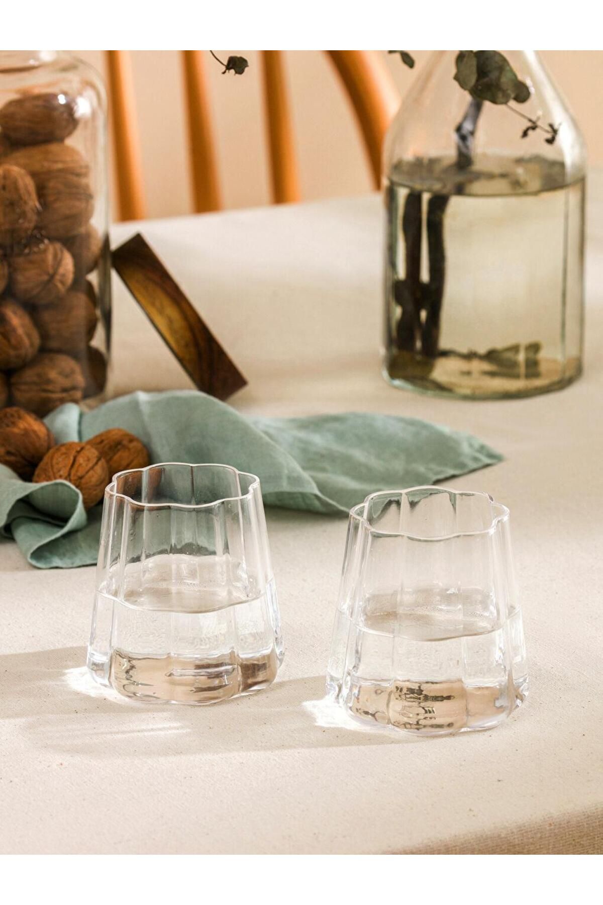 LC Waikiki LCW HOME  Desenli Cam Su Bardağı Seti 2'li 570 Ml