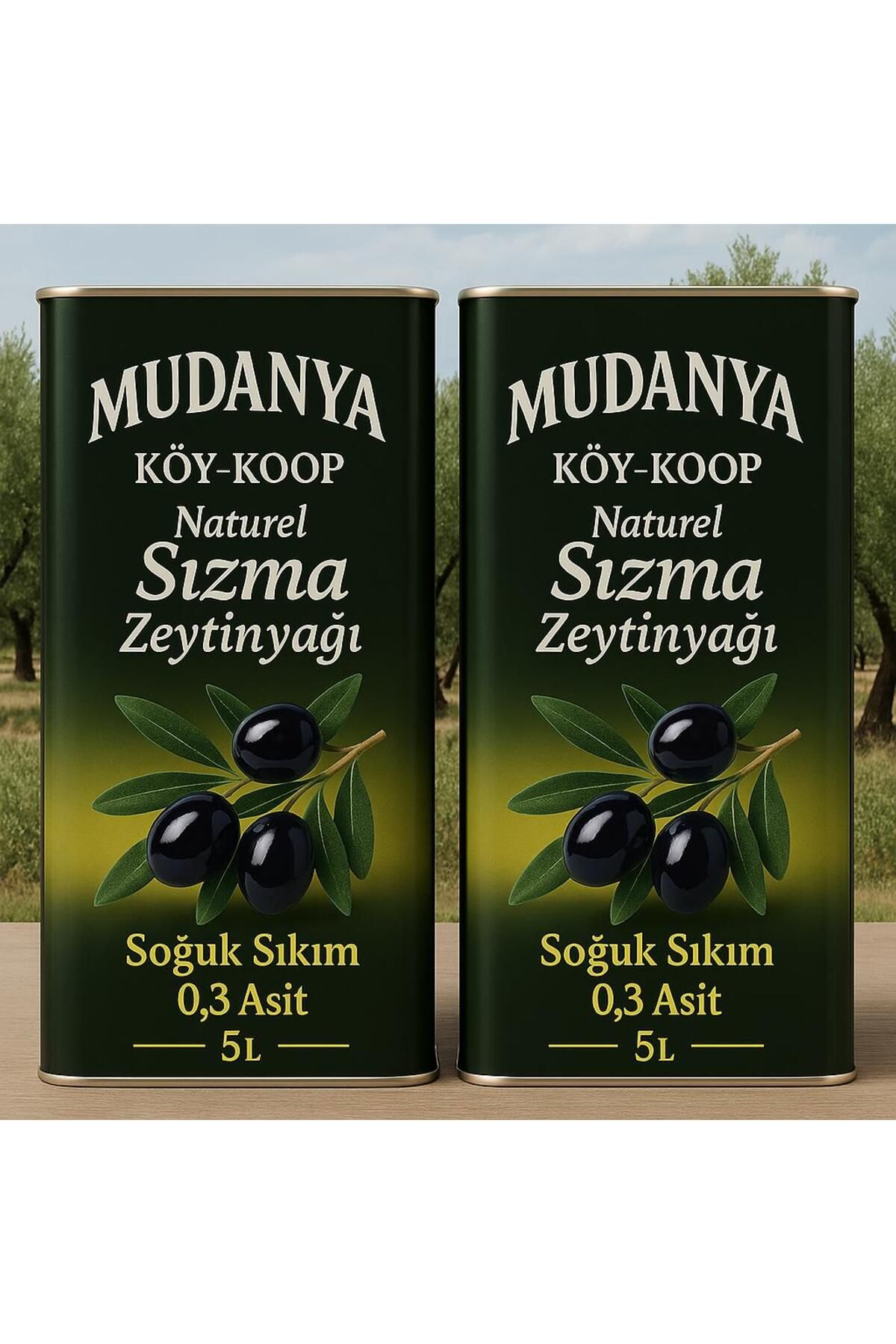 MUDANYA Soğuk Sıkım Natural Zeytinyağı 2*5 Litre