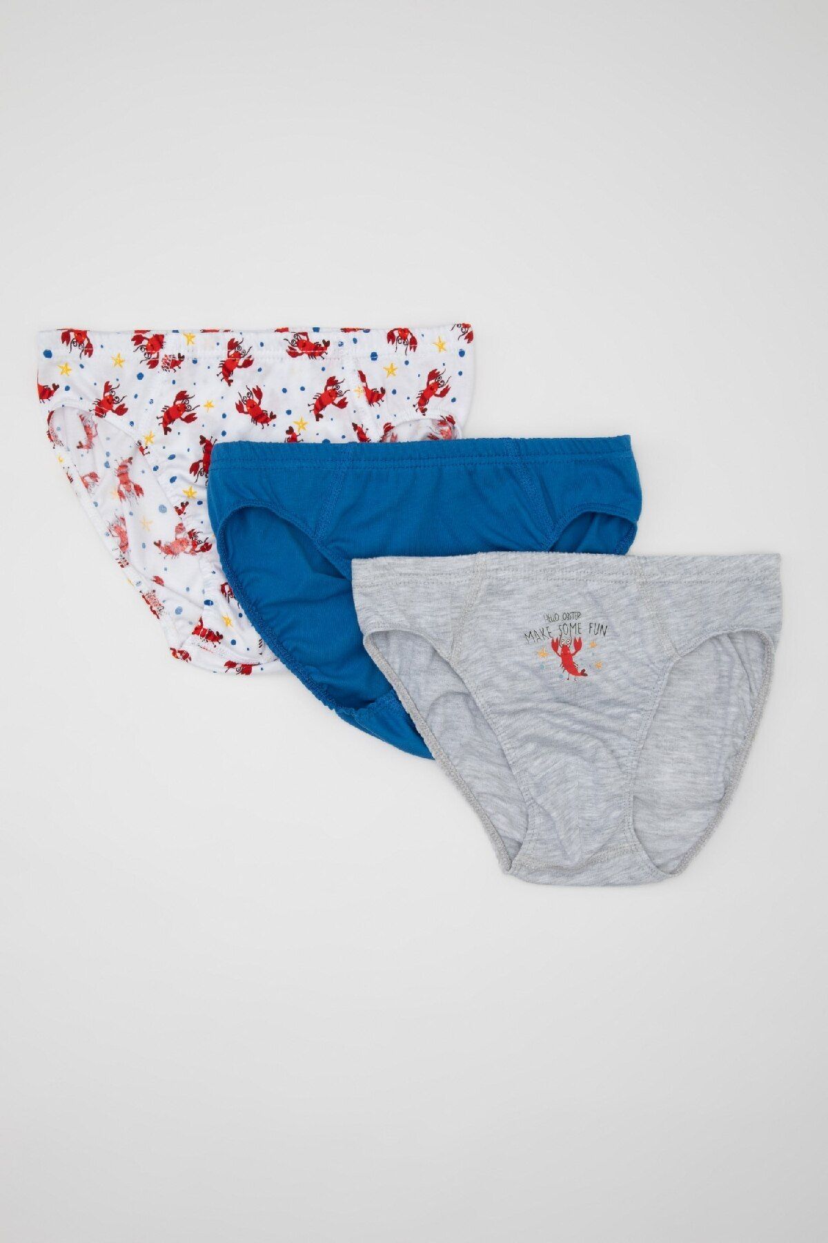 Defacto Erkek Çocuk Desenli Pamuklu 3lü Slip Külot C4097a824sm