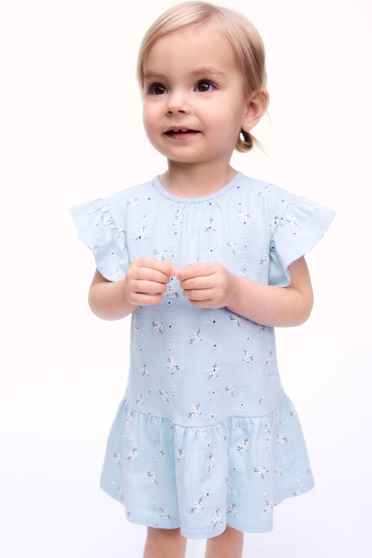 H&M Nakış İşlemeli Elbise
