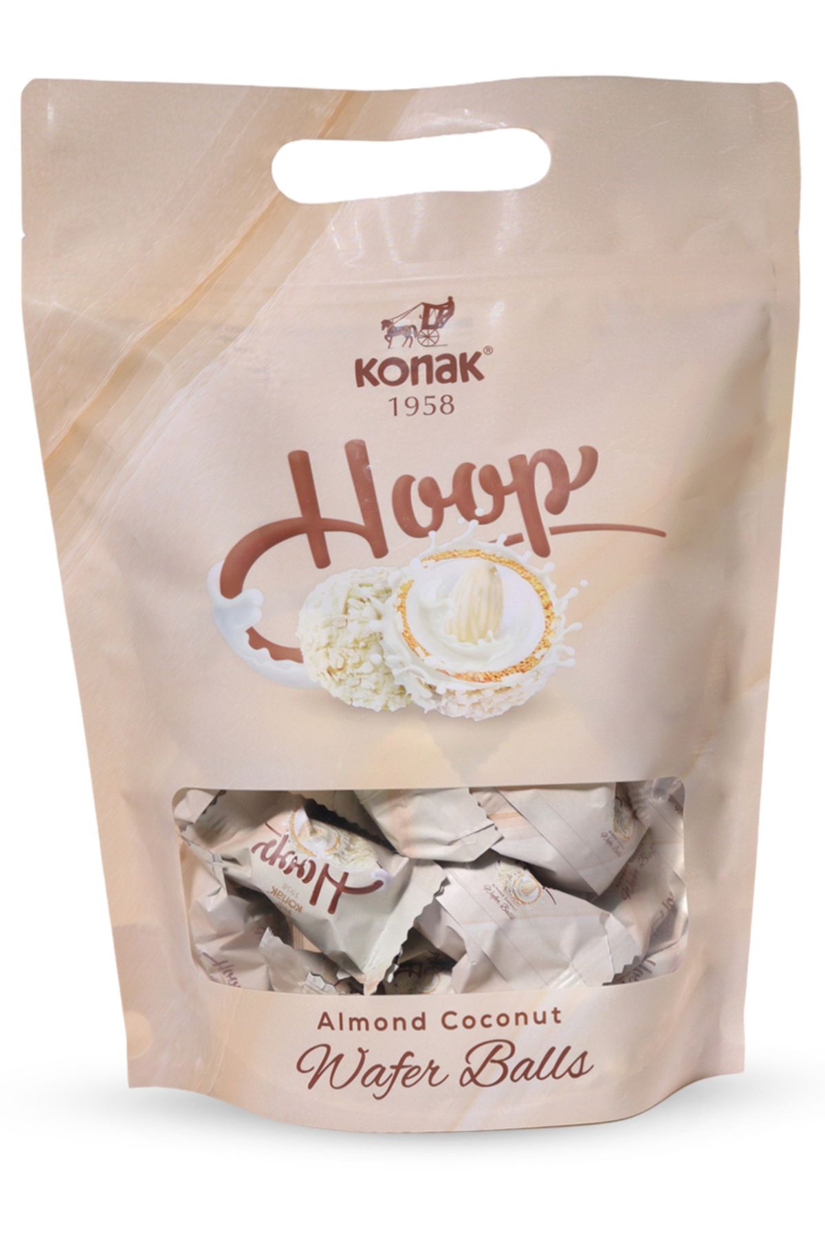 KONAK Hoop Gofret Tüm Badem Dolgulu Hindistan Cevizi Topları 250gr
