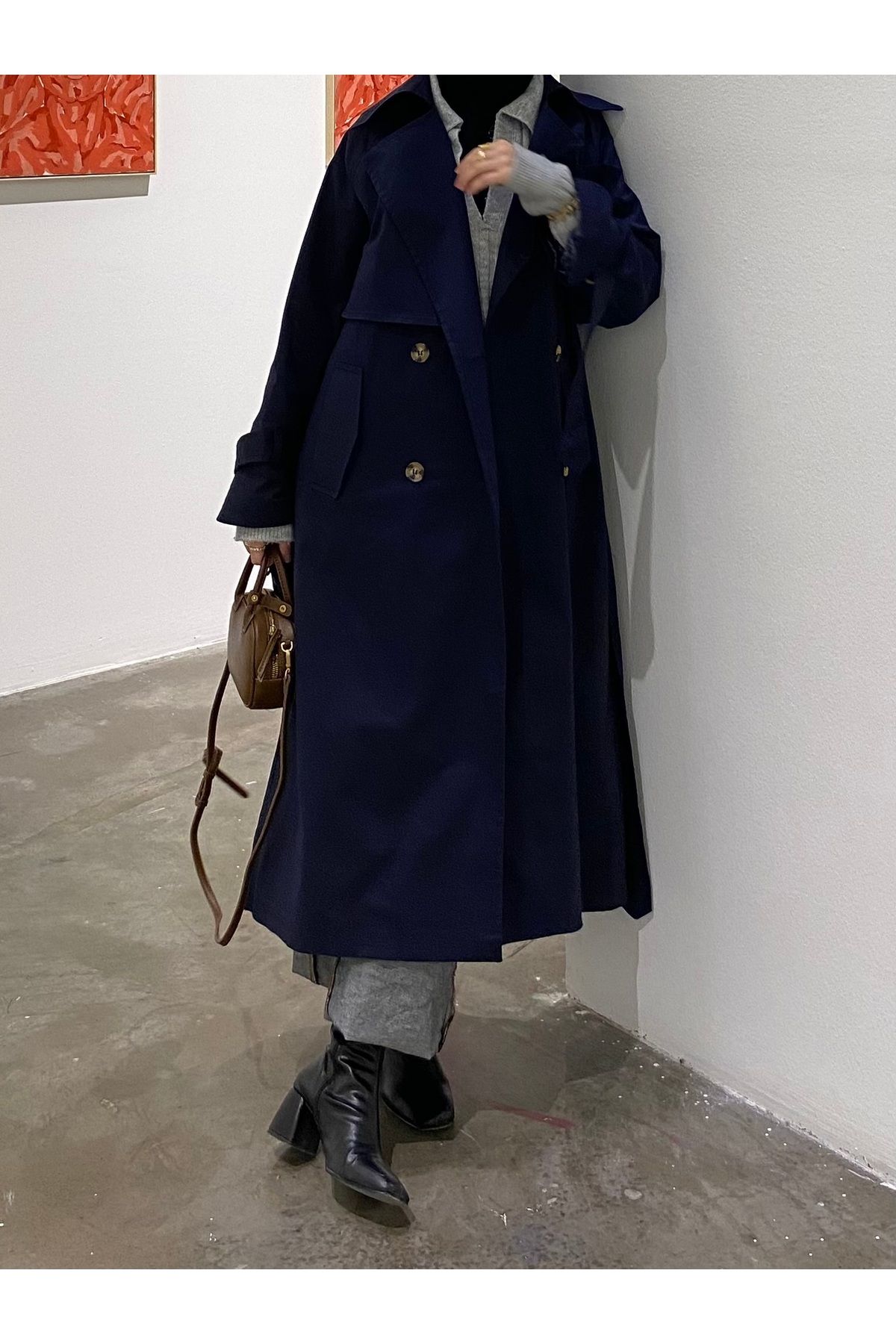 MOKİTA DESIGN Lacivert trençkot