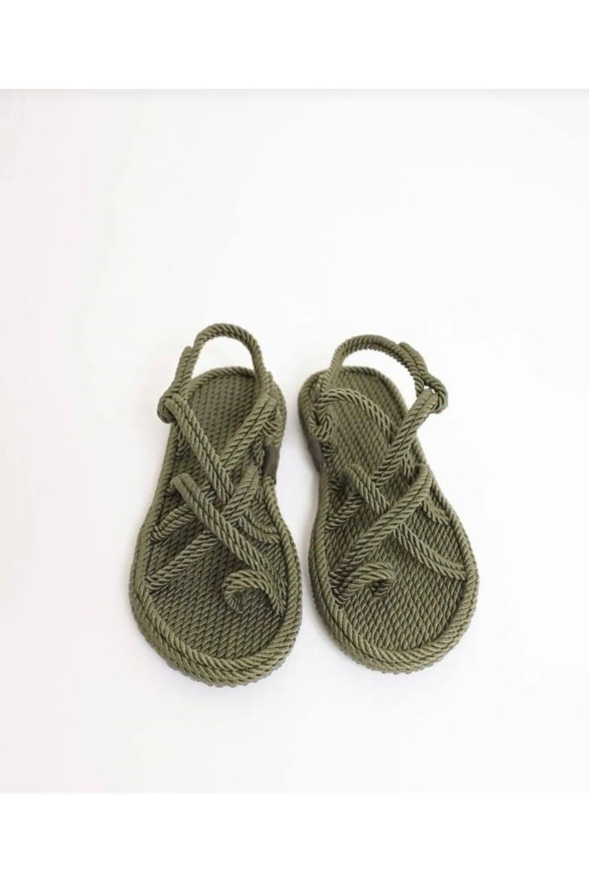 muhhu moda Hasır El Yapımı Halat Sandalet