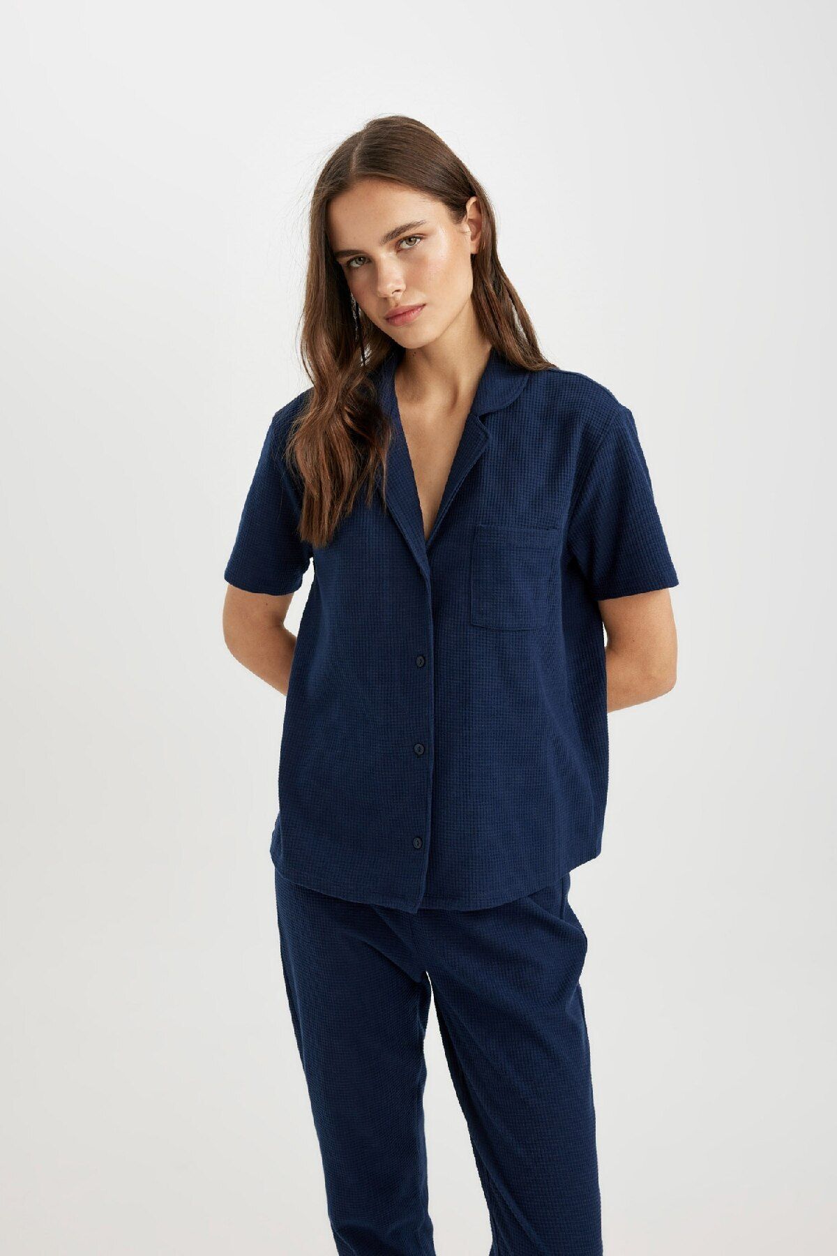 Defacto Kısa Kollu Pijama Üstü-fall In Love B6189ax24sp