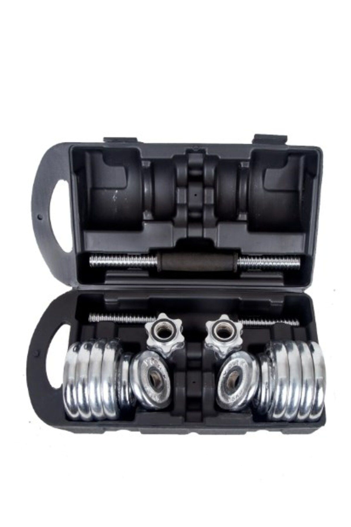 SLİPT CKSpor 30 Kg Krom Dumbell Seti Çantalı Döküm Plaka Dambıl Seti CKS420