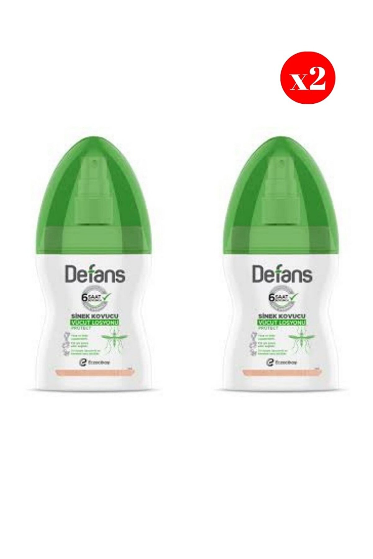 Defans 2'li Protect 6 Saat Etkili Bitki Özlü Sinek Sivrisinek Karasinek Kene Kovucu Vücut Losyonu 100 Ml