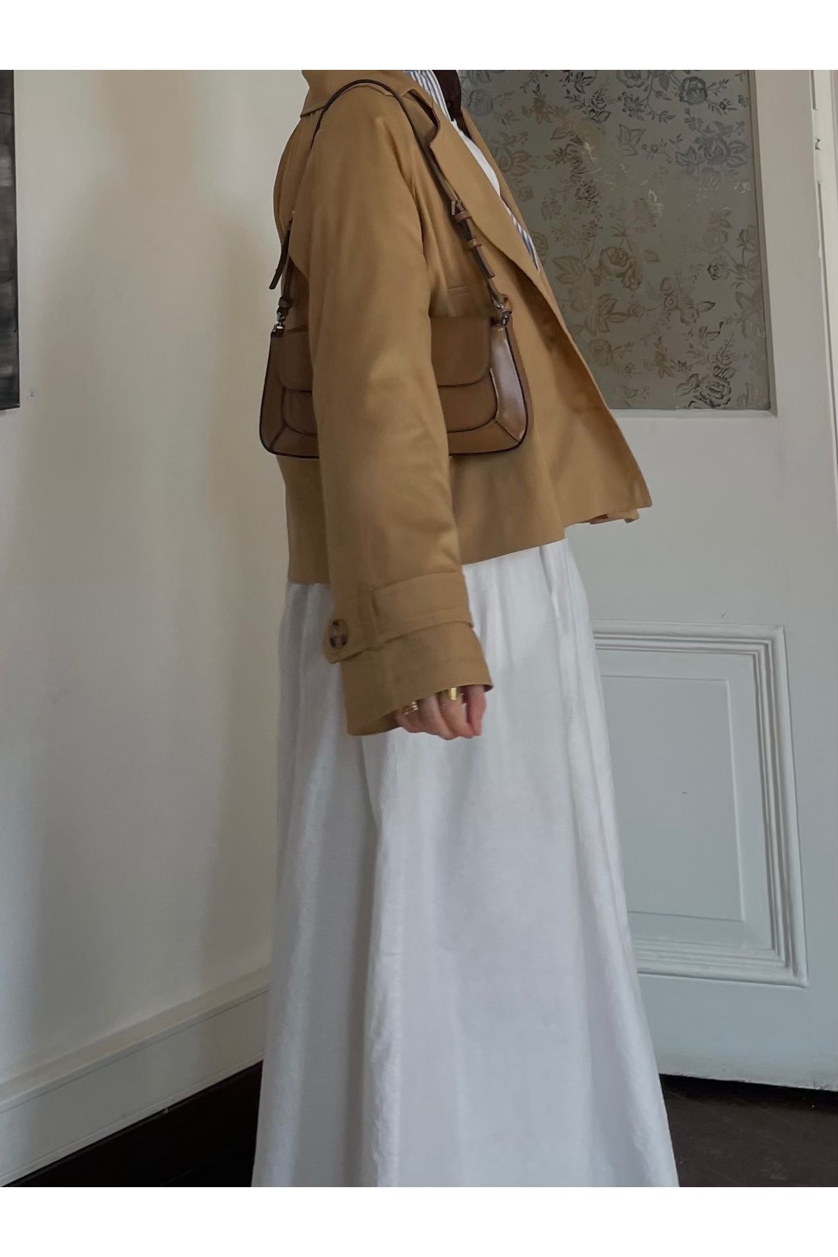 MOKİTA DESIGN Camel kısa trençkot