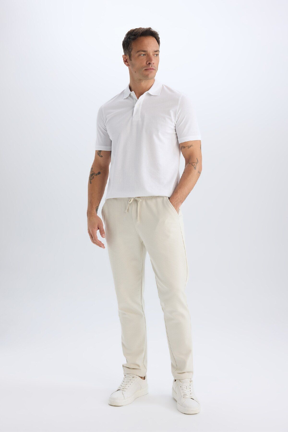 Defacto Jogger Pantolon Basic Düz Beli Bağcıklı Cepli Düz Paça C6022ax25sp