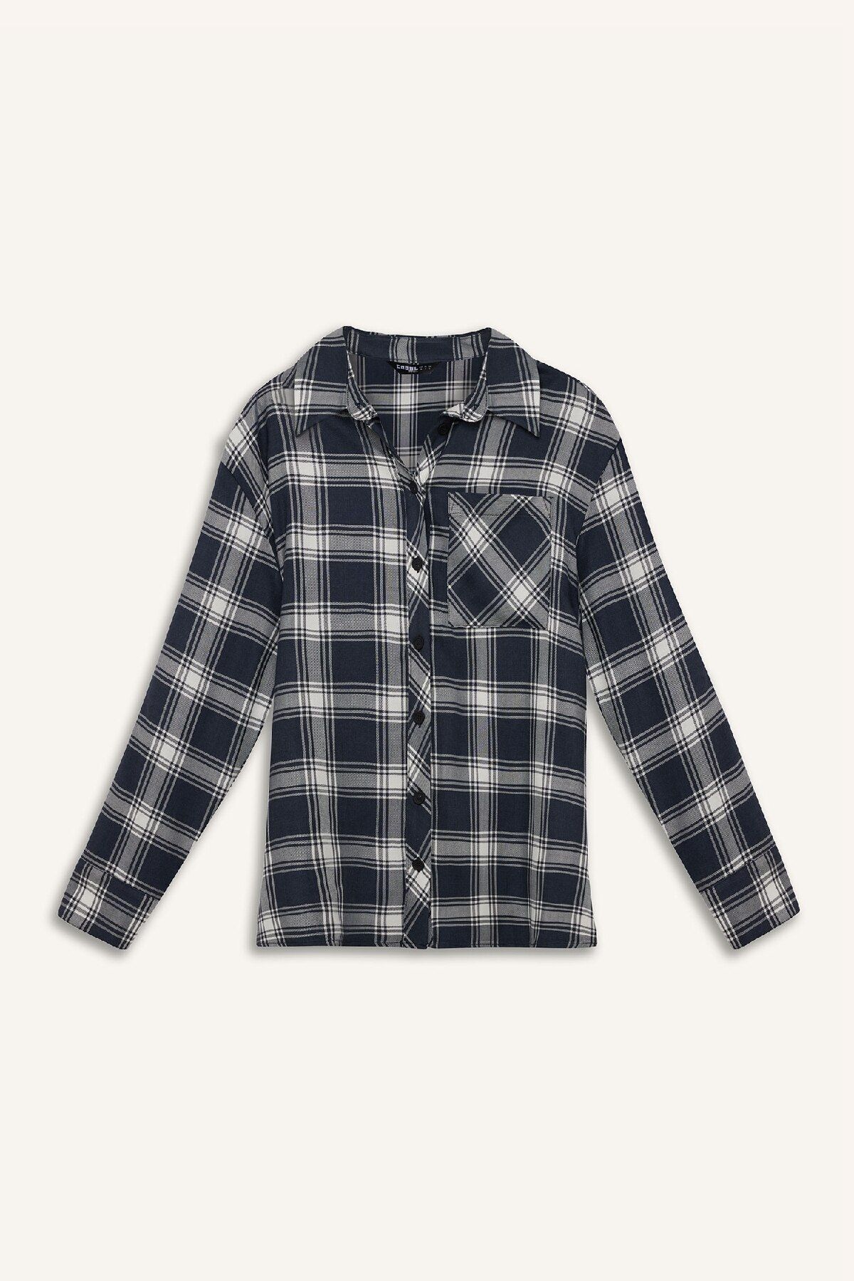 Defacto Coool Oversize Geniş Kalıp Kareli Flanel Uzun Kollu Gömlek E4593ax25sp